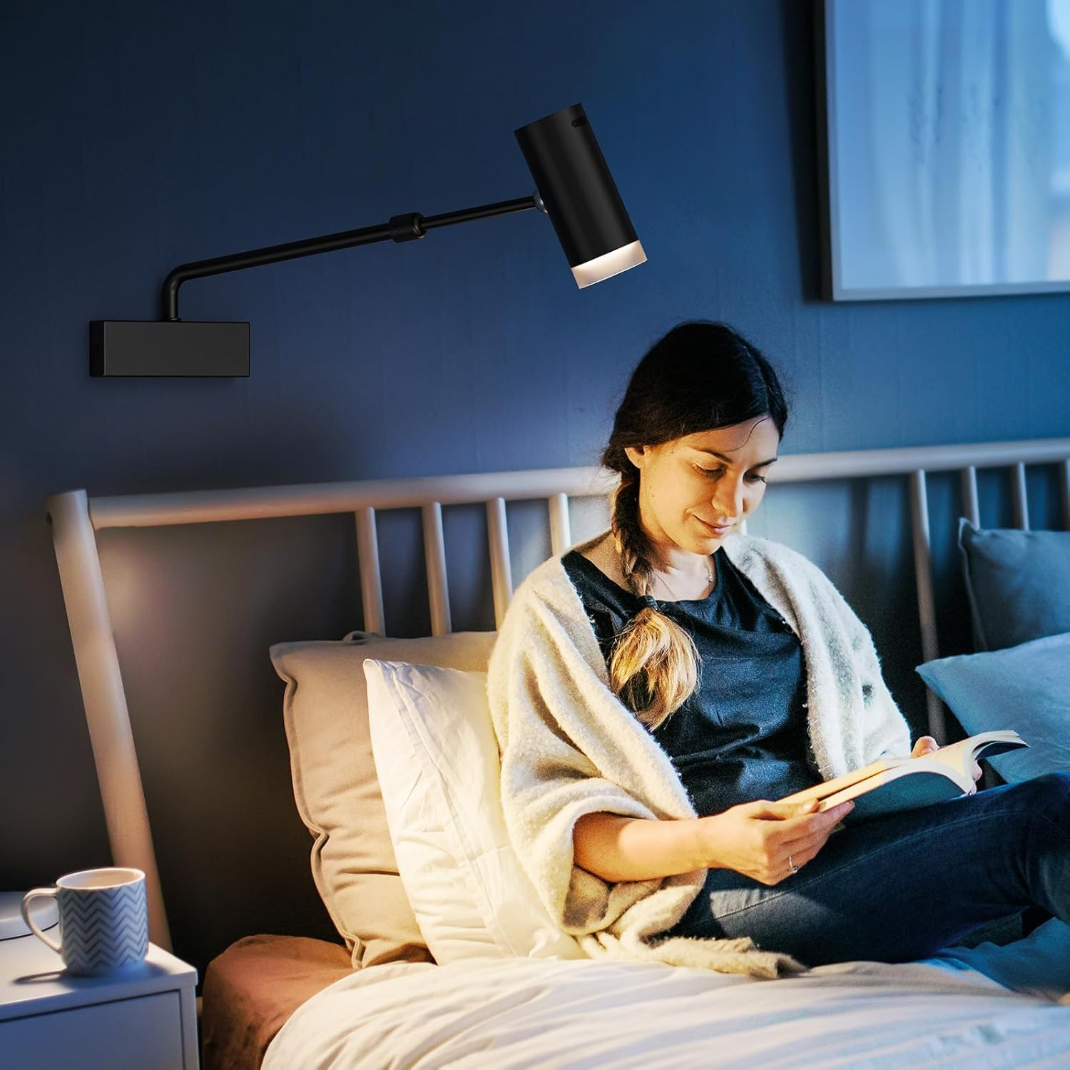 HUDYOGY Rechargeable Picture Light with Remote Control, Adjustable Wall Sconce, 4000Mah Battery, Dimmable LED Art Light for Gallery, Bedroom & Bathroom image number 1