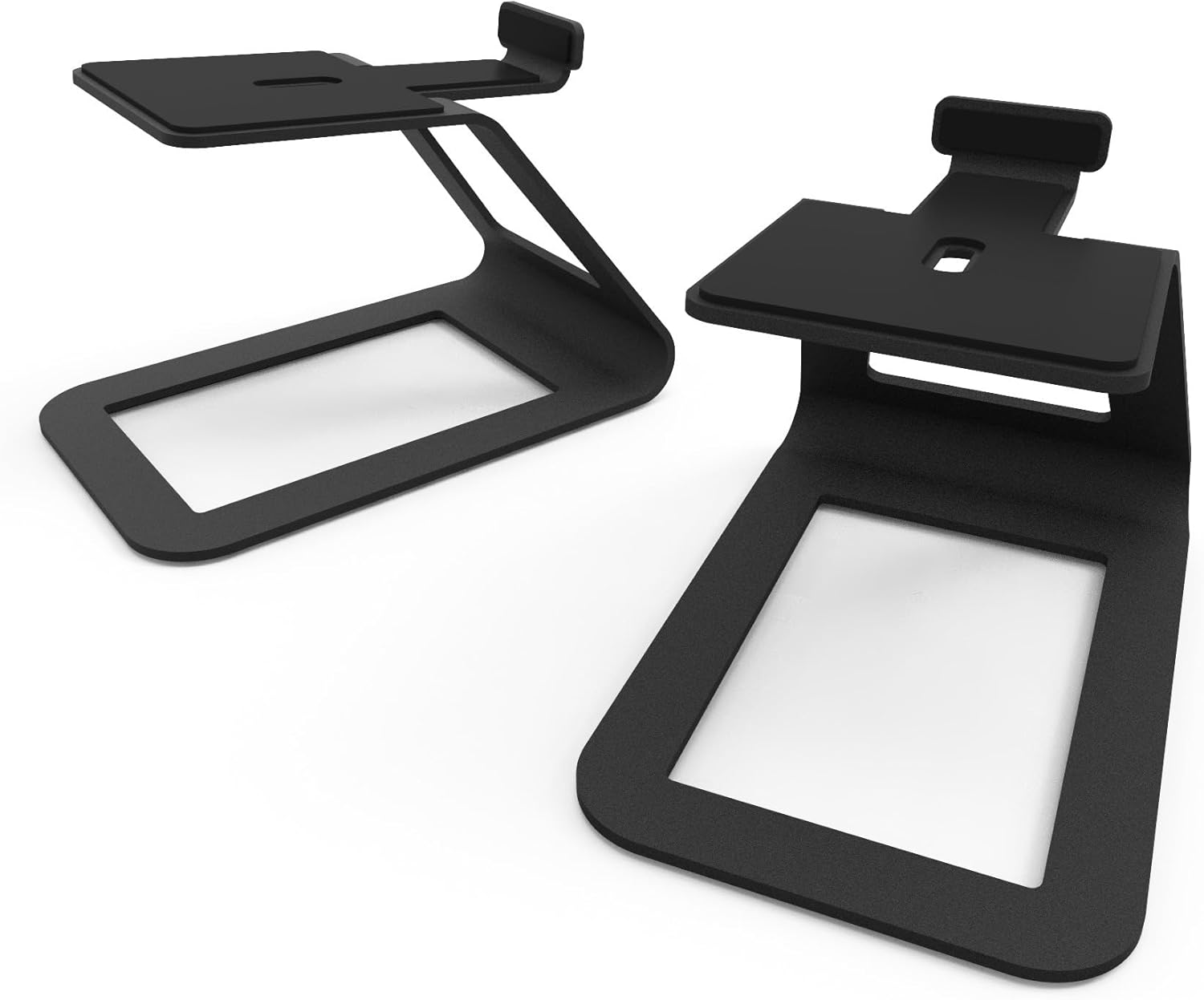 Kanto SE4W Elevated Desktop Speaker Stands for Medium Bookshelf Speakers & Mid-Size 3&rdquo;-4&rdquo; Studio Monitors | 5.6&rdquo; Tall | Supports 9 Lbs | Damping 2.0 Mm Silicone Padding | &frac14;&rdquo;-20 Mounting | White | Pair