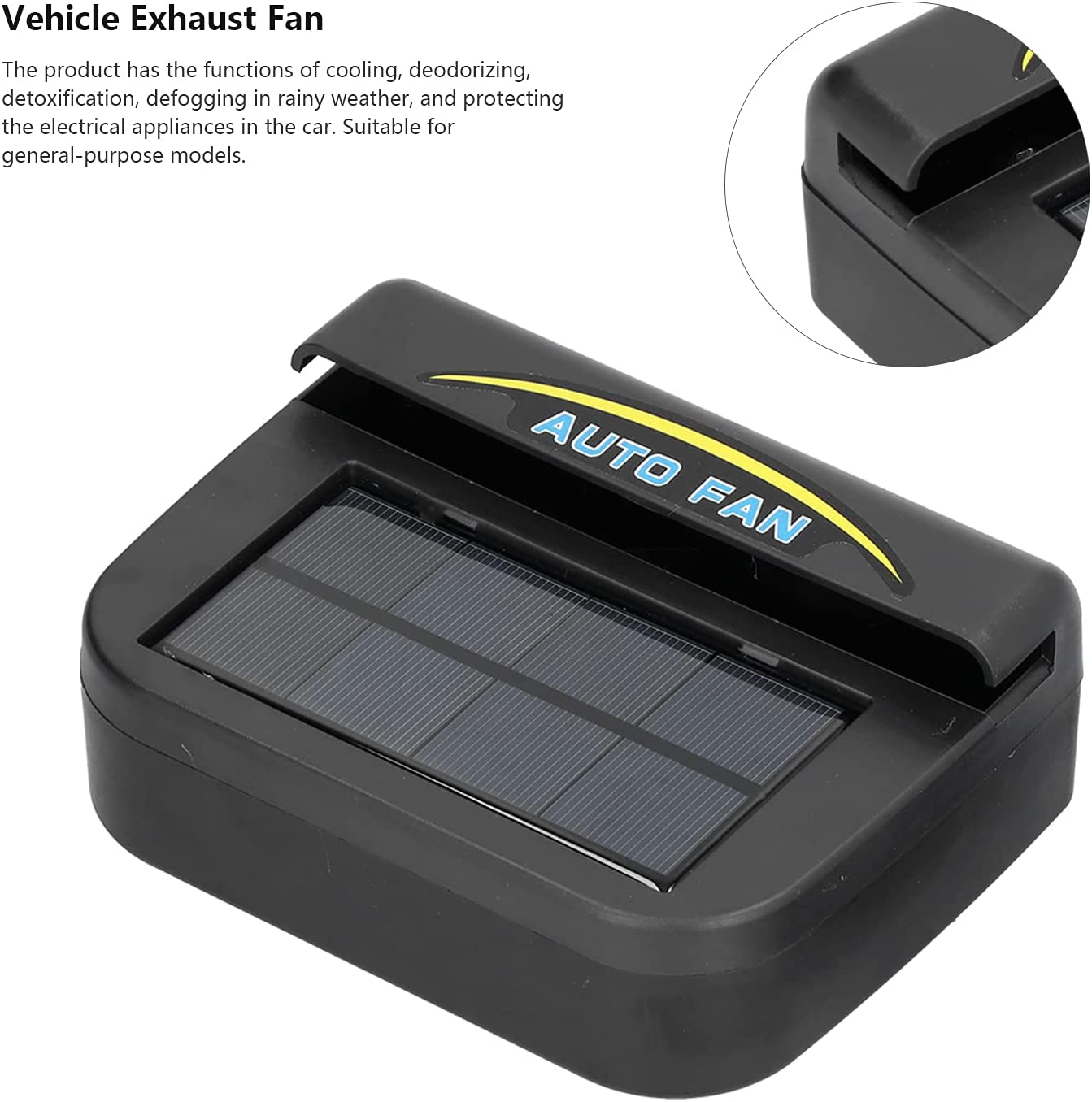 Car Exhaust Fan, Lightweight Car Ventilation Fan, Vehicle Ventilation Cooler, Solar Energy Ventilation Device, Demist Energy Conservation, for Vehicle image number 2