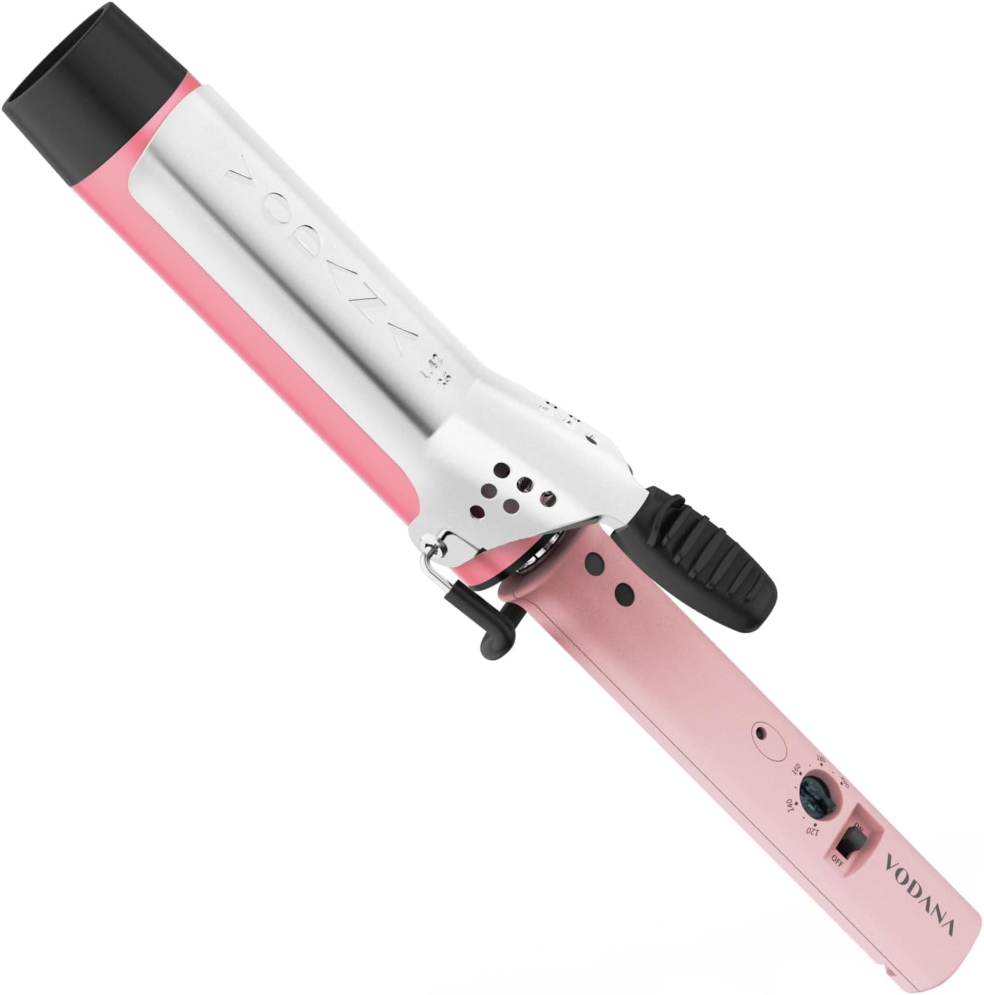 VODANA Professional Glamwave Ceramic Curling Iron, Long-Lasting Natural Curls, Instant Heat, Hair Curler, Curling Wand, Available in USA (1.4 Inch, Pink) image number 2