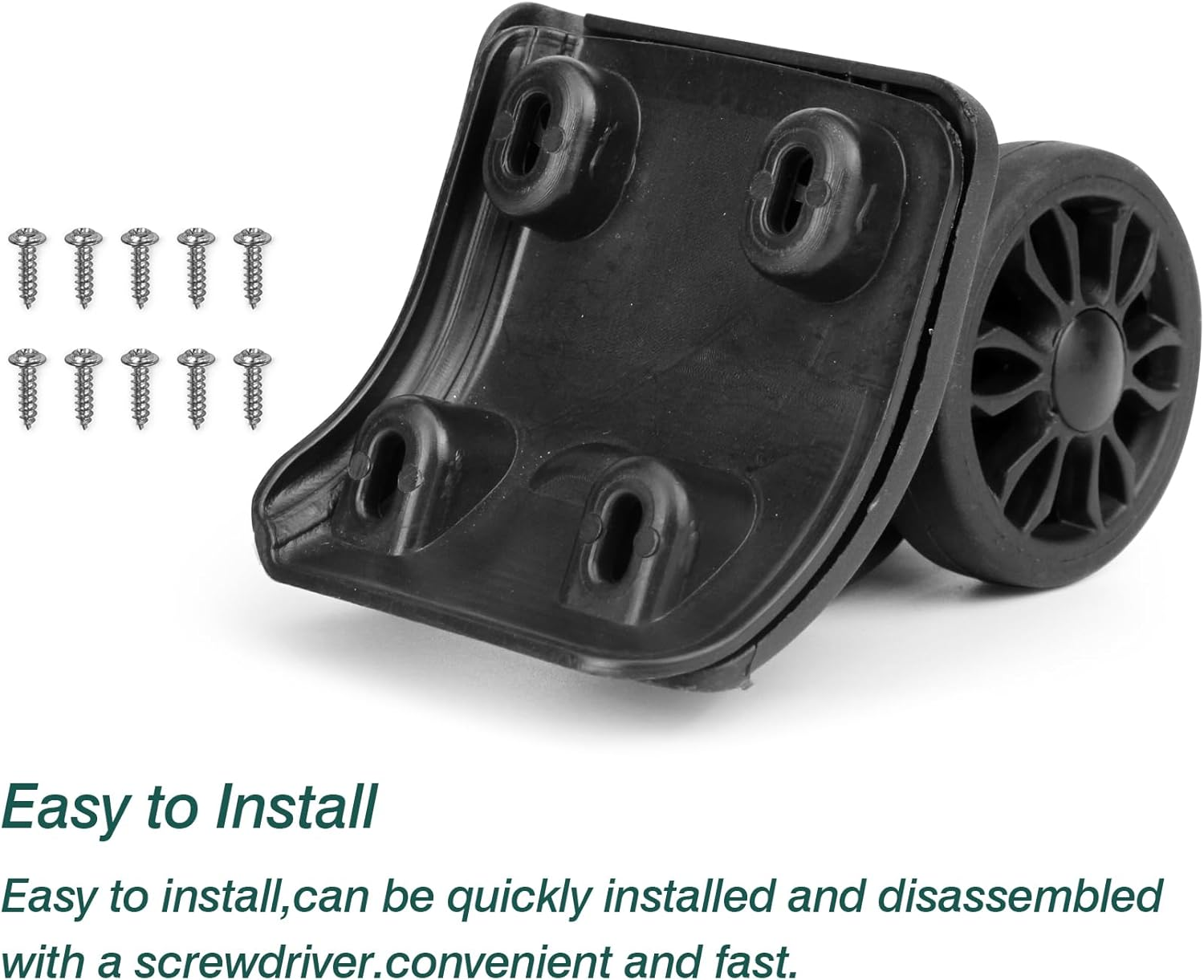 1 Pair Luggage Wheels Replacement Black Double-Row Suitcase Parts Caster Trunk Wheel Luggage Suitcase Trolley image number 4