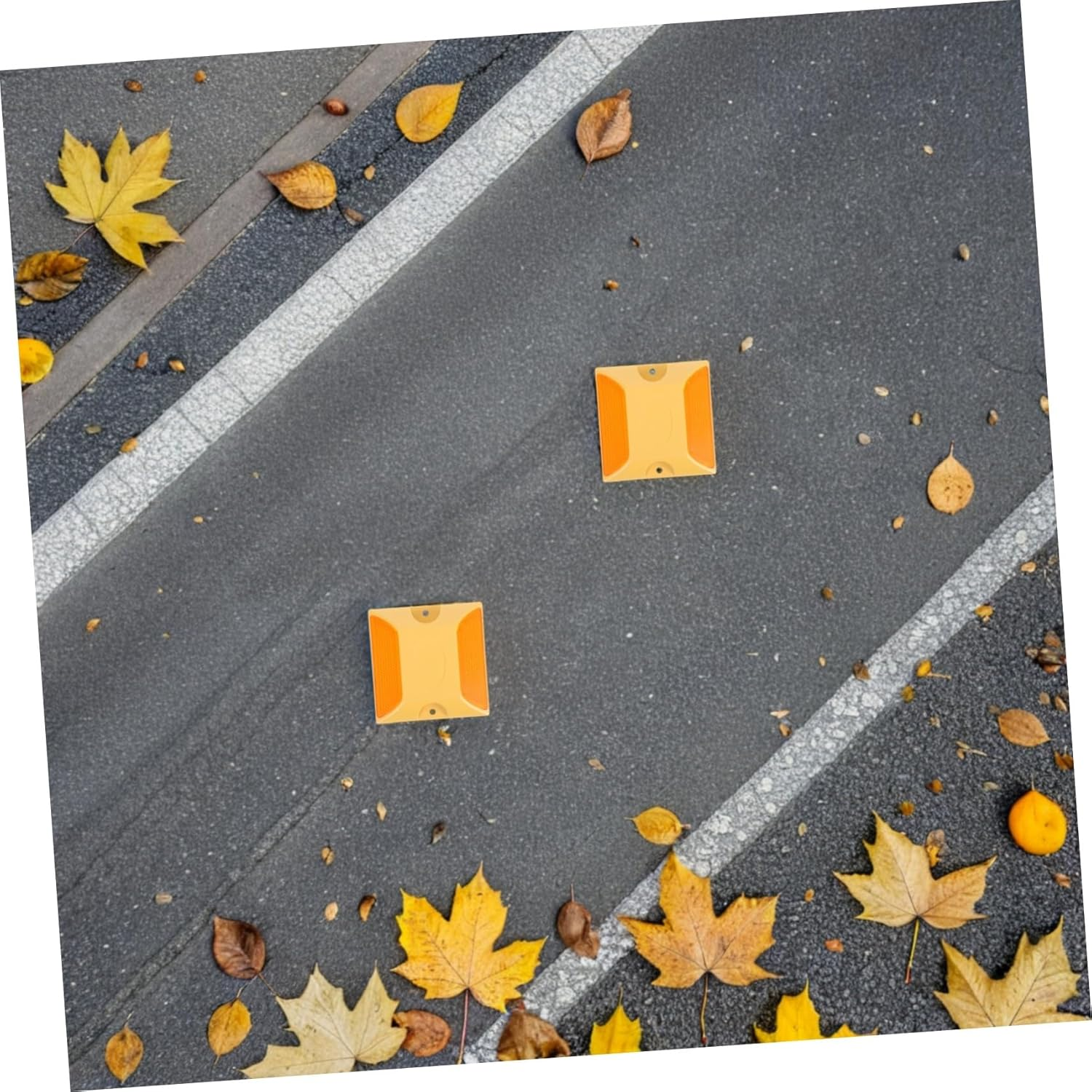 12Pcs Reflective Lane Markers for Driveways and Streets Studs with High Visibility for Night Safety Weather-Resistant Plastic Road Reflectors for Parking Areas and Pedestrian Zones image number 1