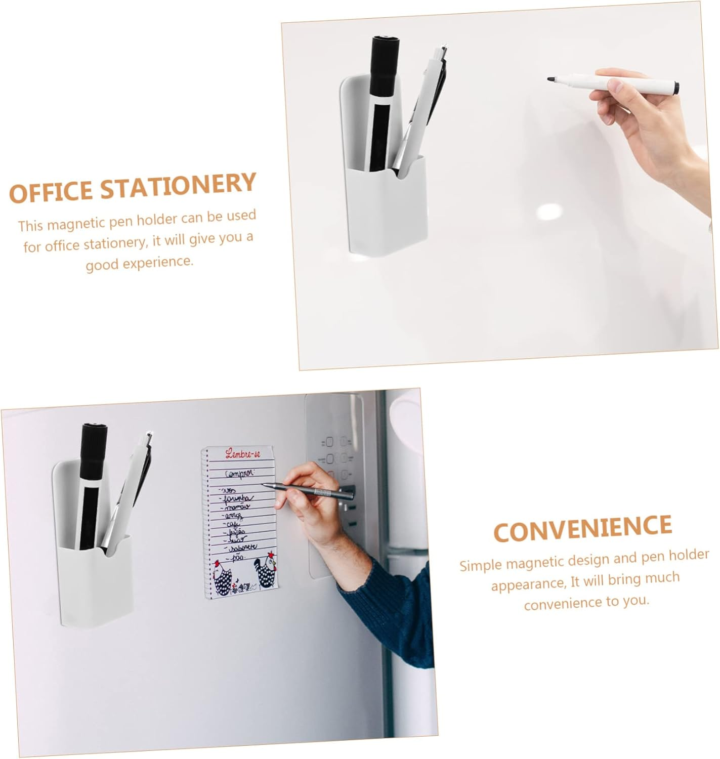 HONMEET 4Pcs Whiteboard Marker Pen Holder Magnetic Pen Storage Box Office Desk Accessory image number 4