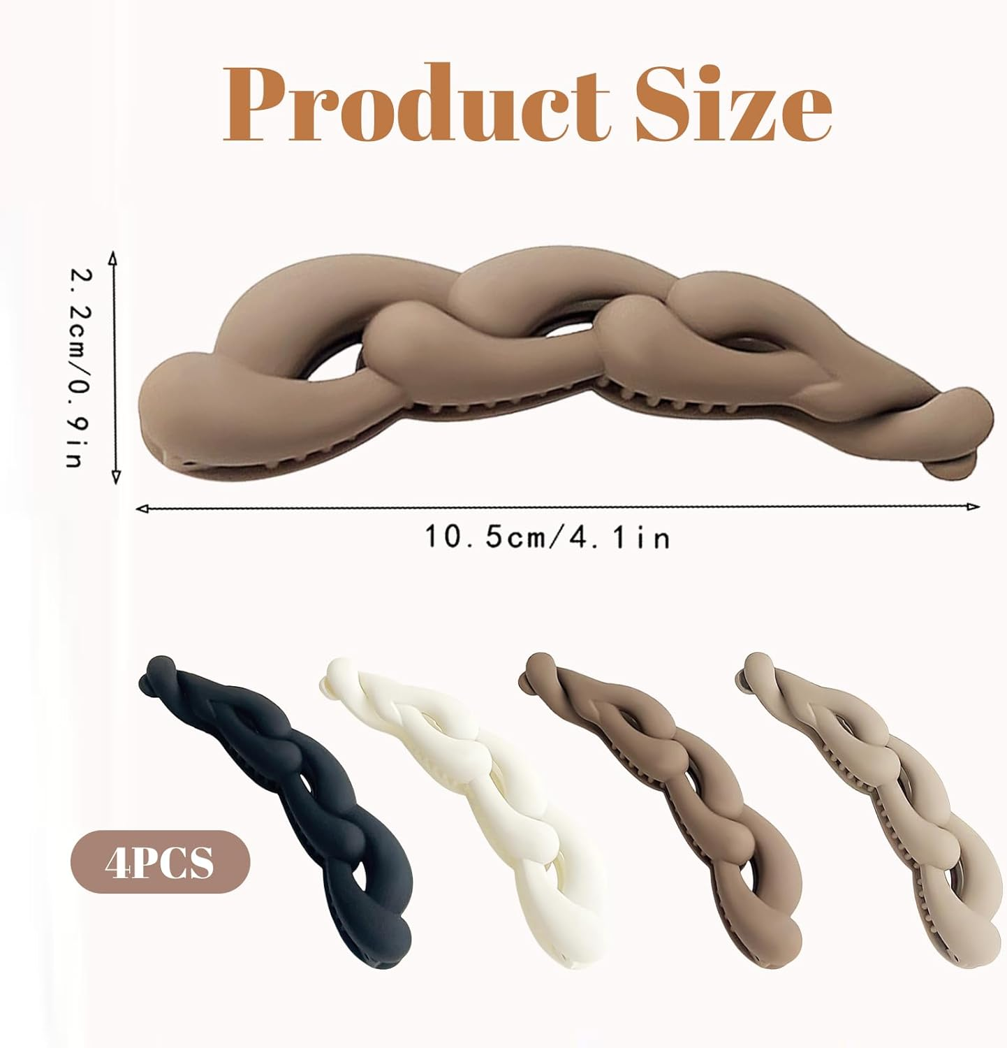 NATOSU 4 Pieces Banana Hair Clips, Vintage Banana Clip, Ponytail Holder, Banana Clips, Fish Clips, Non-Slip Ponytail Holder Clip for Women image number 5