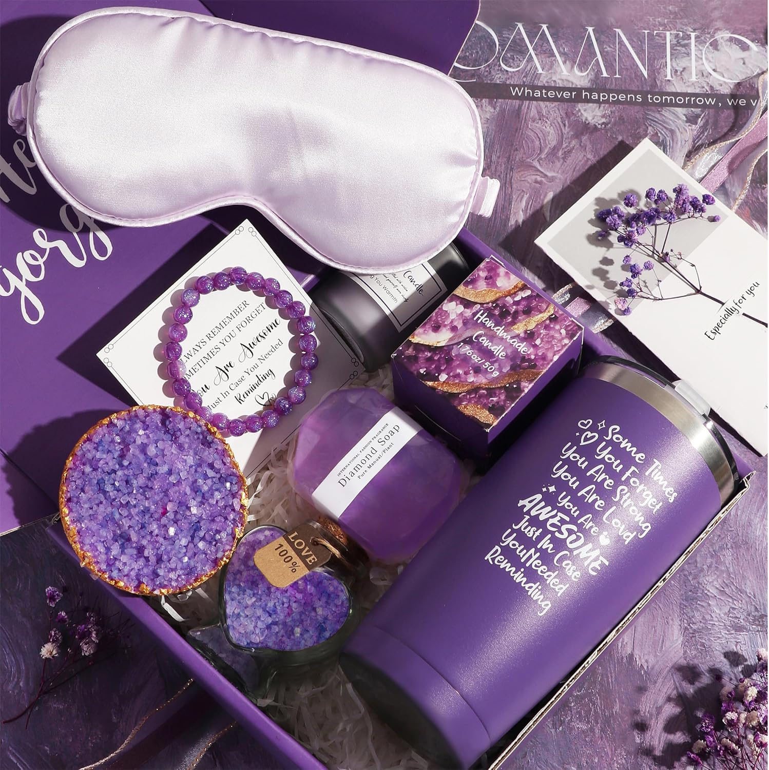 Birthday Gifts for Women, Spa Gift Basket Set for Best Friends Female Her Sister Mom Wife Girlfriend Nurse, Gift Ideas for Mothers Day, Valentines Day, 20 Oz Stainless Steel Tumbler Set image number 2