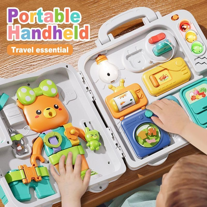 Busy Board Montessori Toys for Toddler 1-3, Learning Sensory Toddler Toys,Music/ Light/Colour/Touch Sensing Activity Board Educational Toy Early Learning Toy Boys/Girls image number 4