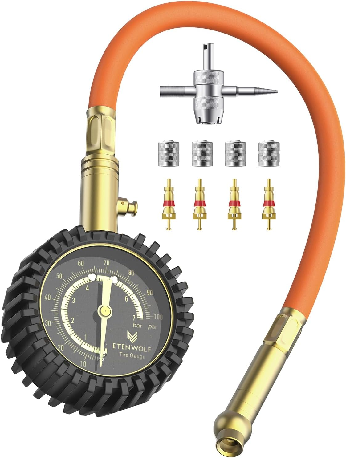 ETENWOLF Tyre Pressure Gauge 0-100 PSI, ANSI B40.1 Grade a Accurate Tyre Gauges for Tyre Pressure with Large Glow Dial, Air Pressure Gauge for Tyres, Car Accessories image number 3