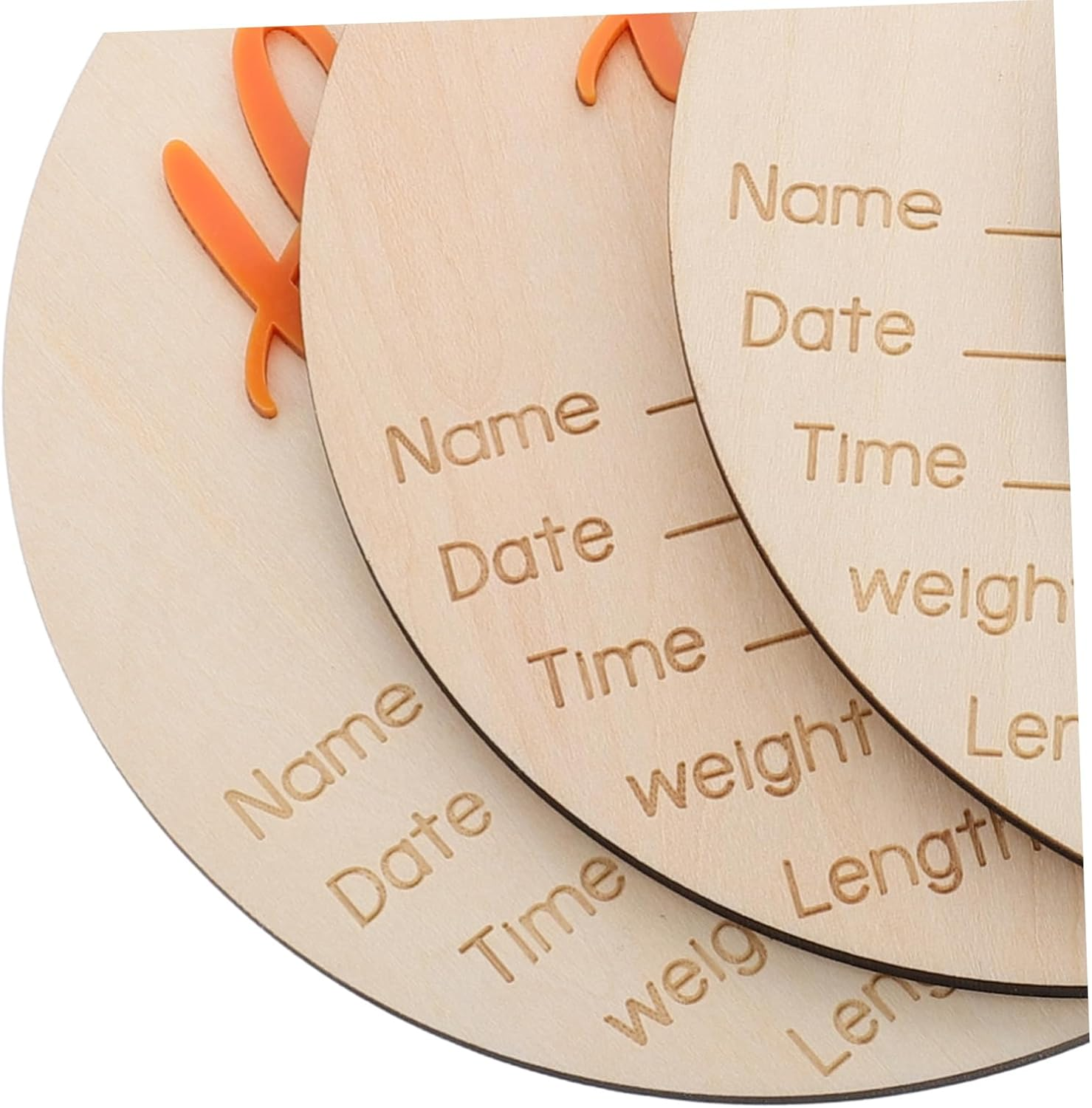 Wooden Birth Sign Card Newborn Announcement Wooden Discs for Nursery Photo Prop Welcome Newborn Born image number 6