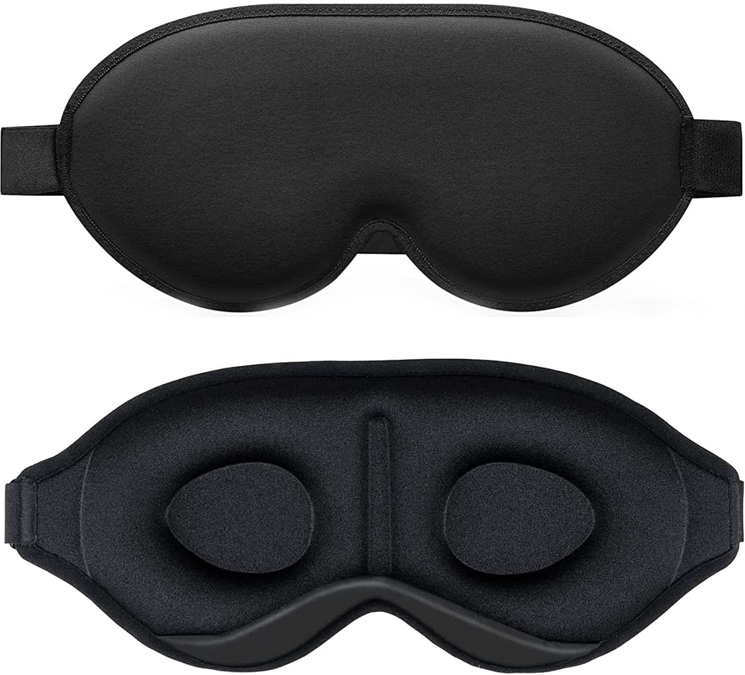 3D Sleep Mask,100% Light Blocking Comfortable Eye Mask,Contoured Cup Eye Mask,With Adjustable Strap,Breathable & Soft Ideal for Night Sleeping,Traveling,Shift Work (Black)