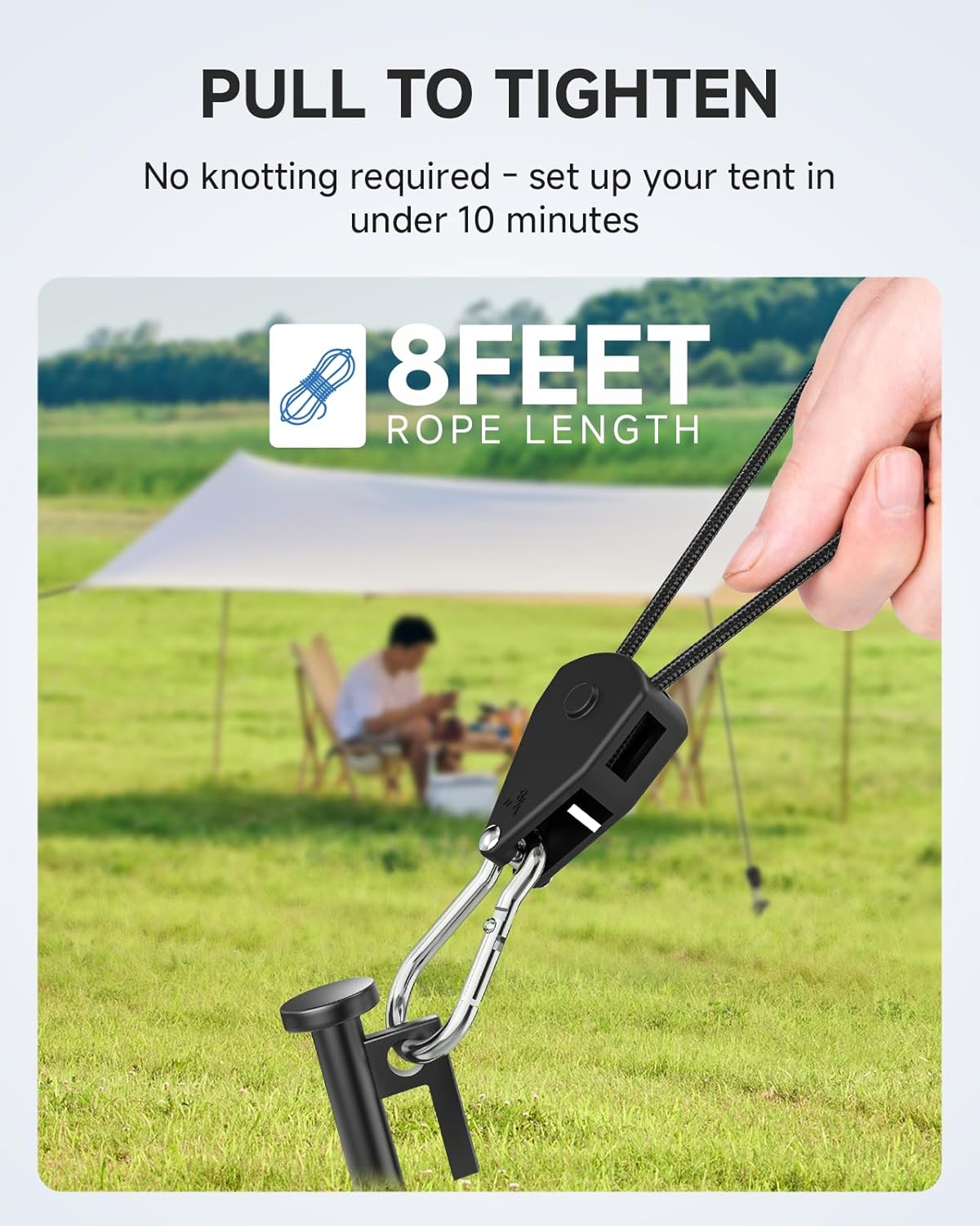 Fondwell 1/8" Rope Tie Downs Ratchet: Grow Light Hangers Adjustable - Mini Ratchet Straps for Various Hanging and Strapping image number 3