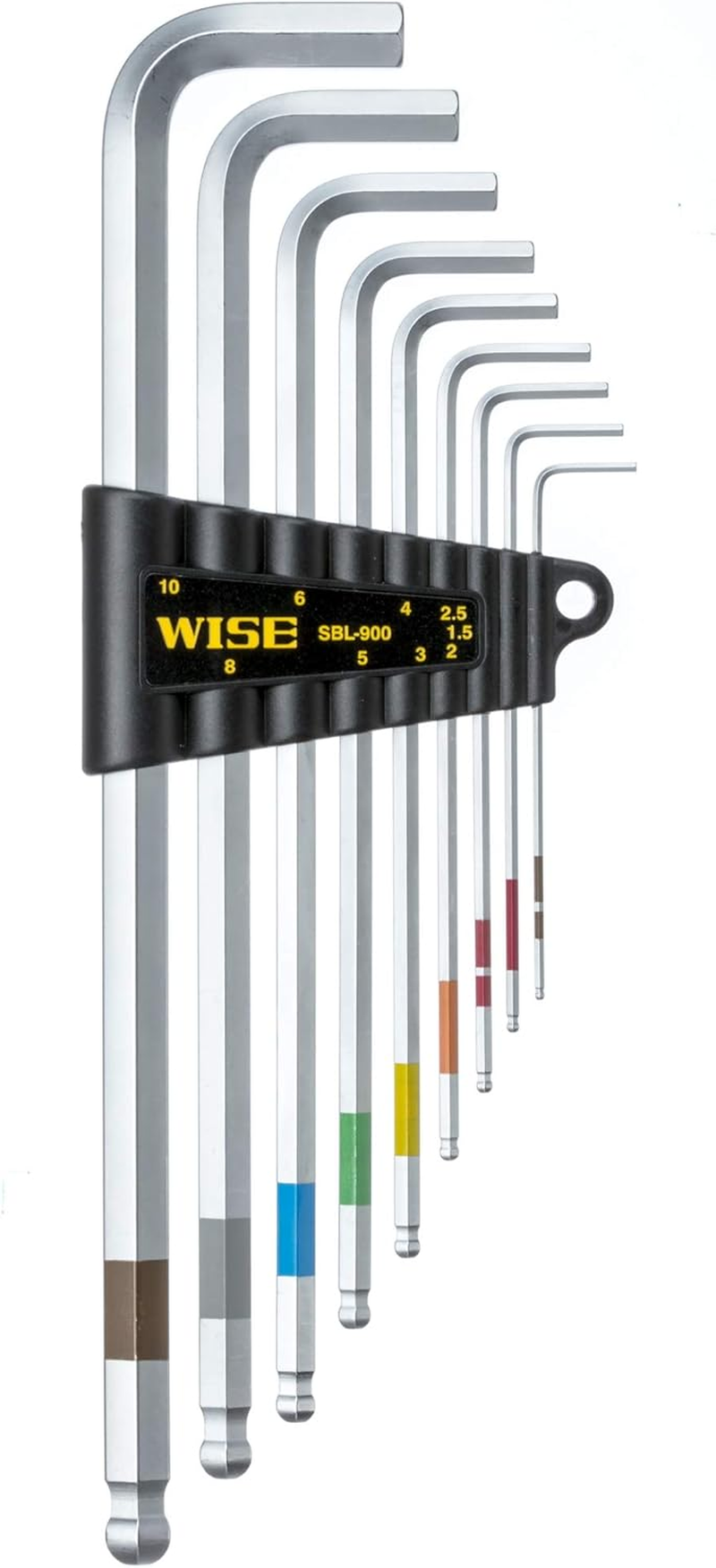 Wise SBL-1000 Ball Point Hex Key Wrench Set of 9 (Long Handle Included) Made in Japan/Can Be Tightened image number 3