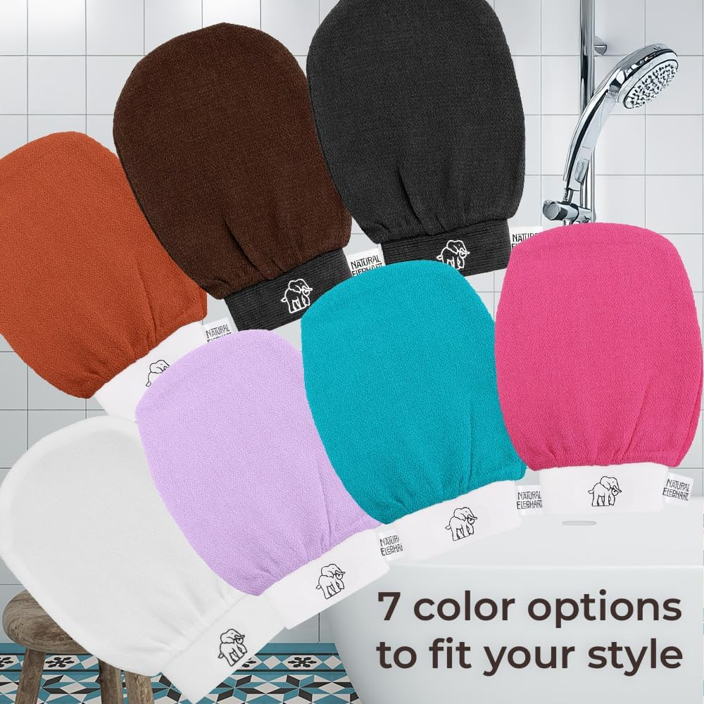 Natural Elephant Moroccan Black Soap 200G (7Oz) and Exfoliating Hammam Glove Combo (Pure Black) image number 4