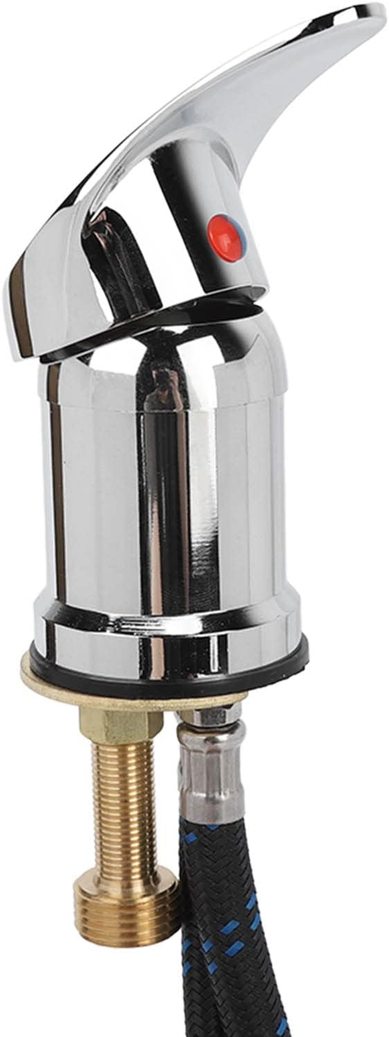 Fdit Shampoo Bowl Faucet, Chrome Plated Zinc Alloy Salon Sink Mixer Tap with 60Cm Flexible Hose & Ceramic Valve Core for Hairdressing Shampoo Bed Basin image number 6