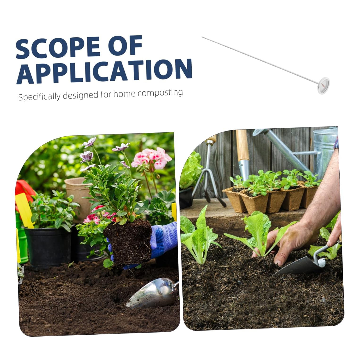 POPETPOP Stainless Steel Compost Soil Thermometer with Long Probe Durable Dual Scale Celsius Gauge for Gardening Portable Earth Temperature Measuring Tool for Home and Farm Use image number 5