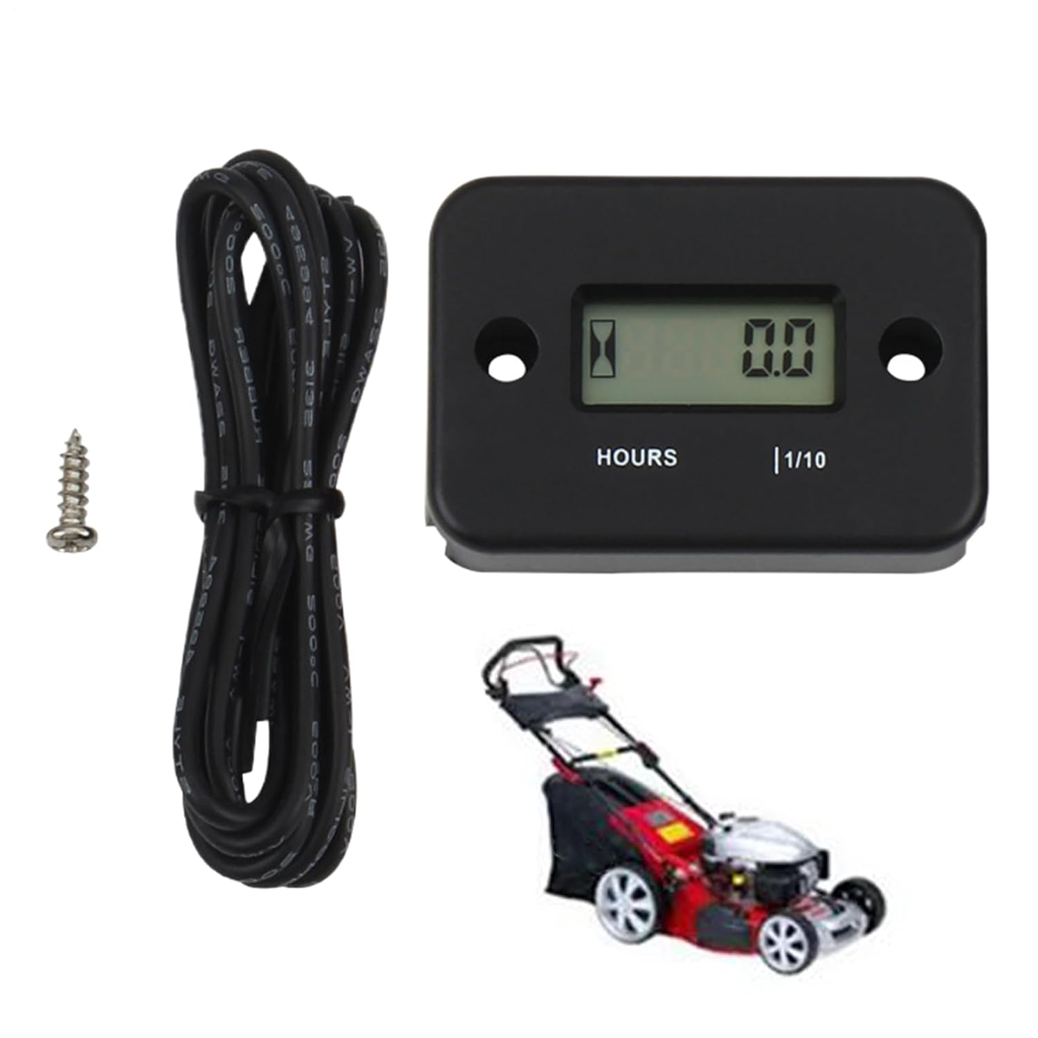 Engine Hour Meter | LCD Timer with Wires - Motorcycle Tach Hour Meter Tachometer,For Lawn Mower Snowmobile Boat Snow Blower Bike Atvs Outboard Motor Generator Pressure Washer