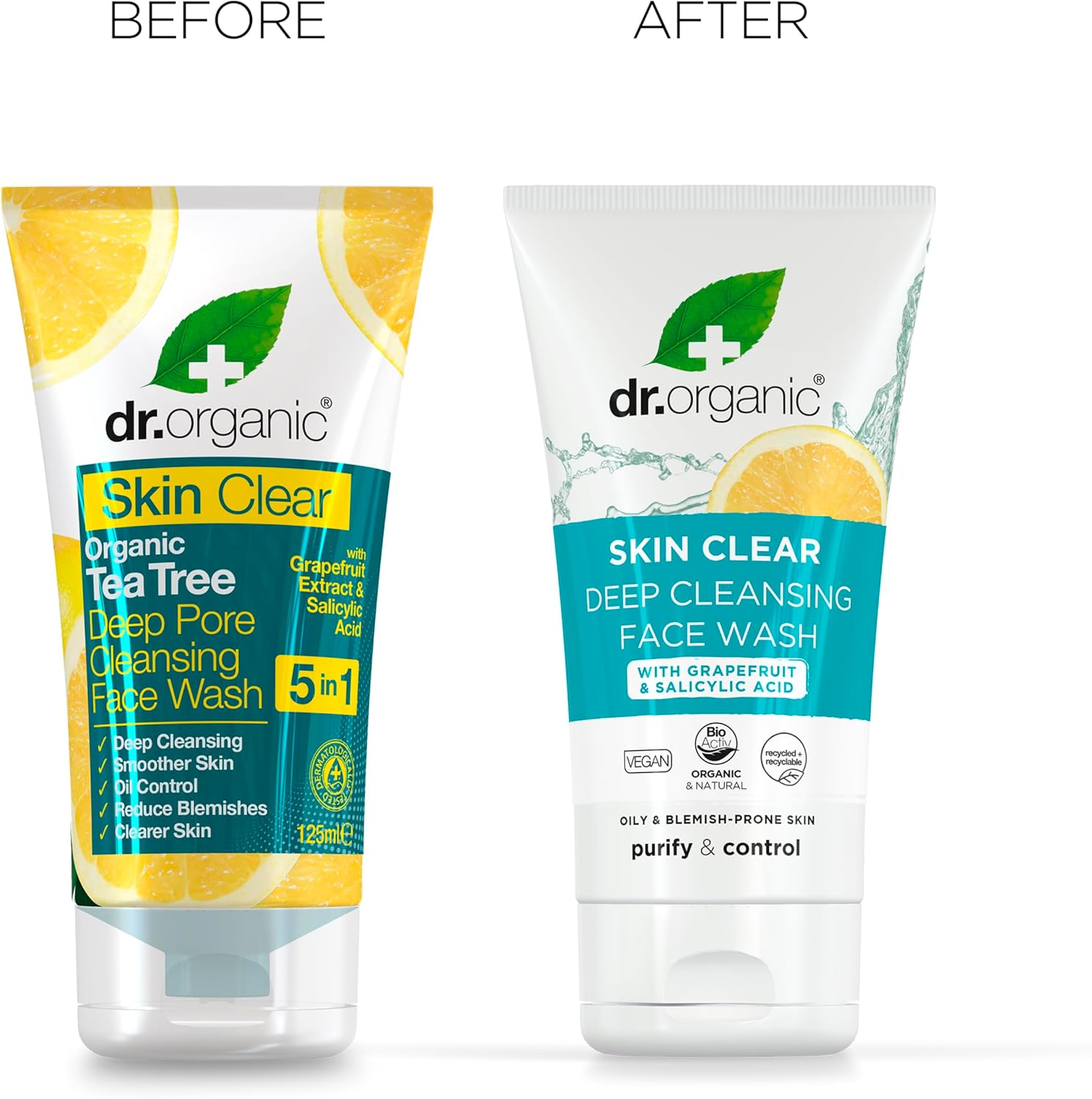 Dr Organic Tea Tree Face Wash, Cleansing, Purifying, Mens, Womens, Oily Skin, Natural, Vegan, Cruelty-Free, Paraben & Sls-Free, Organic, 200Ml, Packaging May Vary image number 3