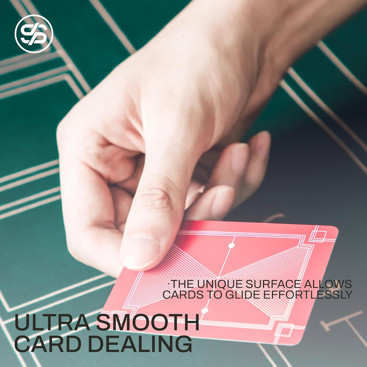 SLOWPLAY Nash 120Cm round Poker Mat for Texas Holdem | Portable Poker Table Top with Art Deco Layout Print,Hemmed Edges,Green Smooth Surface, Carrying Tube for Card Games Everywhere image number 2