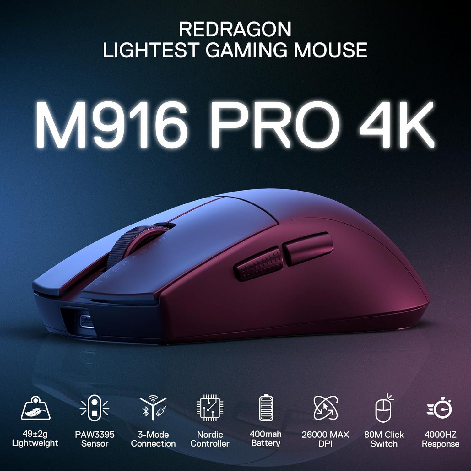 Redragon M916-PRO-4K K1Ng Pro Mouse (Black) image number 5