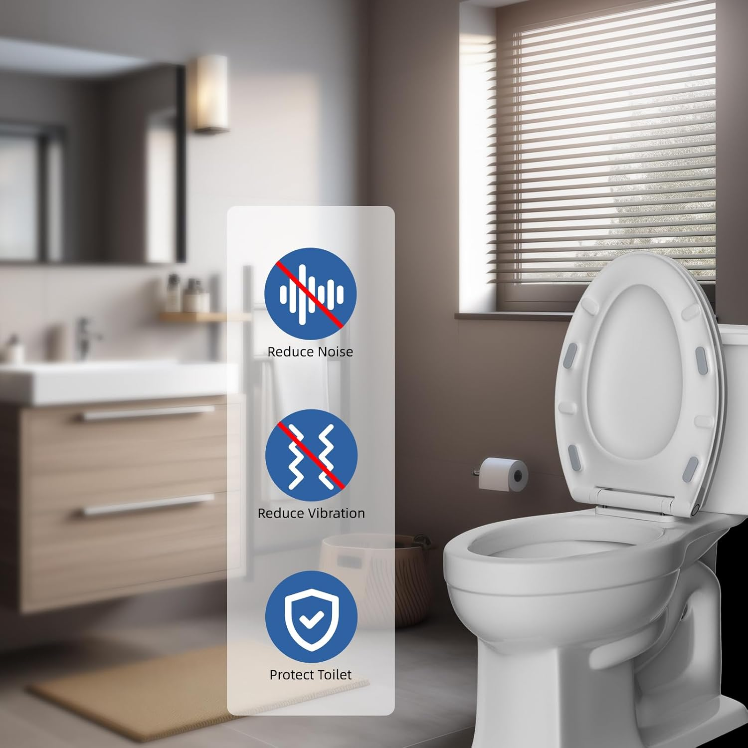 Hibbent 10 Pieces Toilet Seat Bumpers, Universal Buffer Toilet Lid Rubber Bumpers Each One with 2 Thickness TPE Pads(2 Heights) Strong Adhesive Bidet Bumpers Used for Home, Hotel, Hospital image number 5