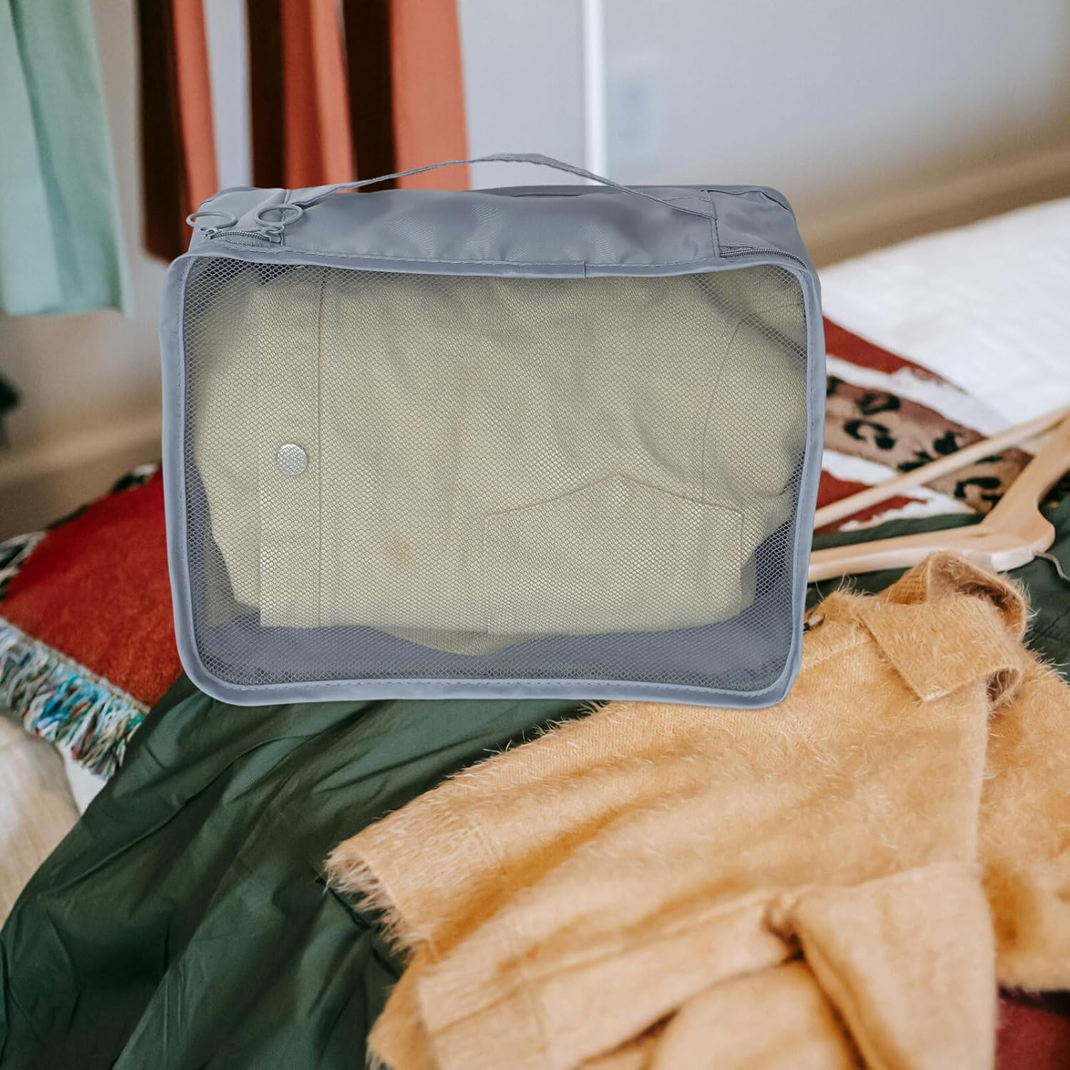 PACKOVE 7Pcs Travel Packing Cubes Suitcase Pouches Bag Organizer for Clothes Shoes Packing Bags Travel Cubes image number 4