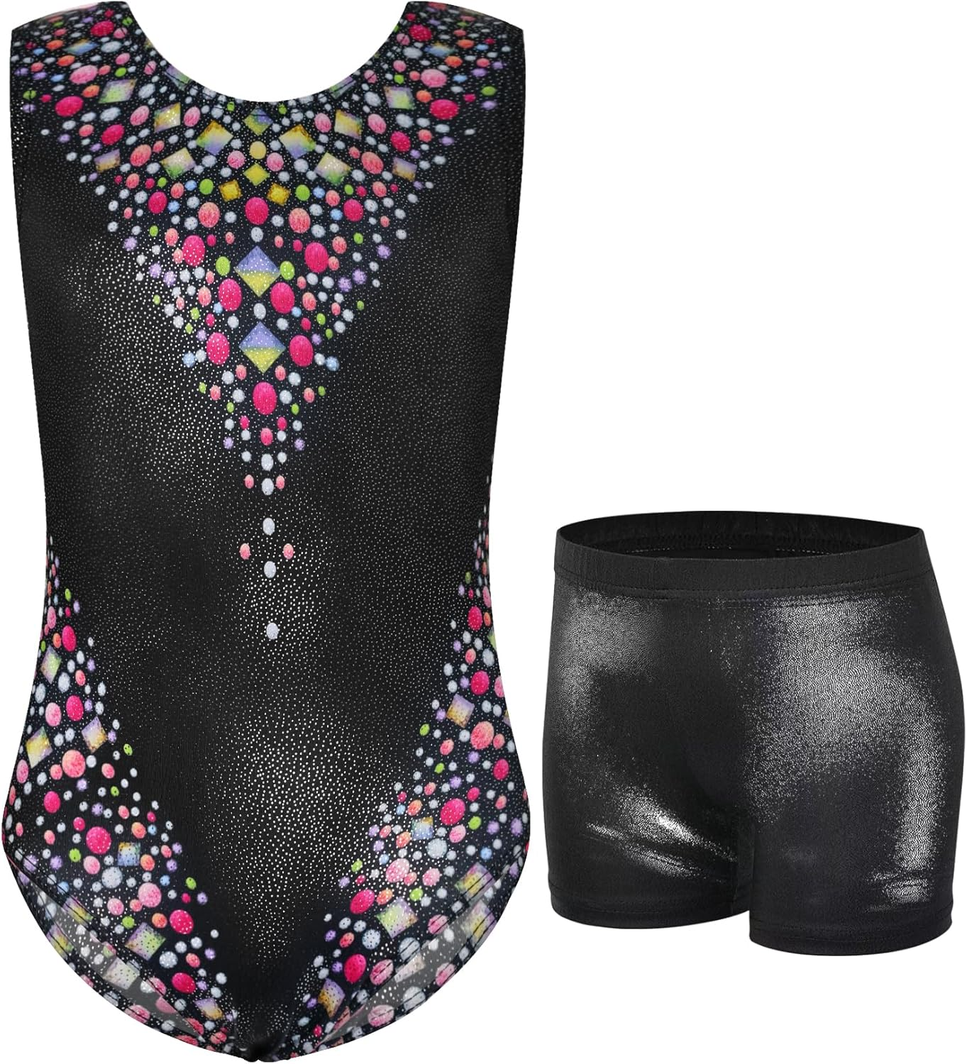 Jinhiteam Girls Gymnastics Leotards Size 2-9 Years Old Multicolor Sleeveless Little Kids Bodysuits Tumbling Outfit