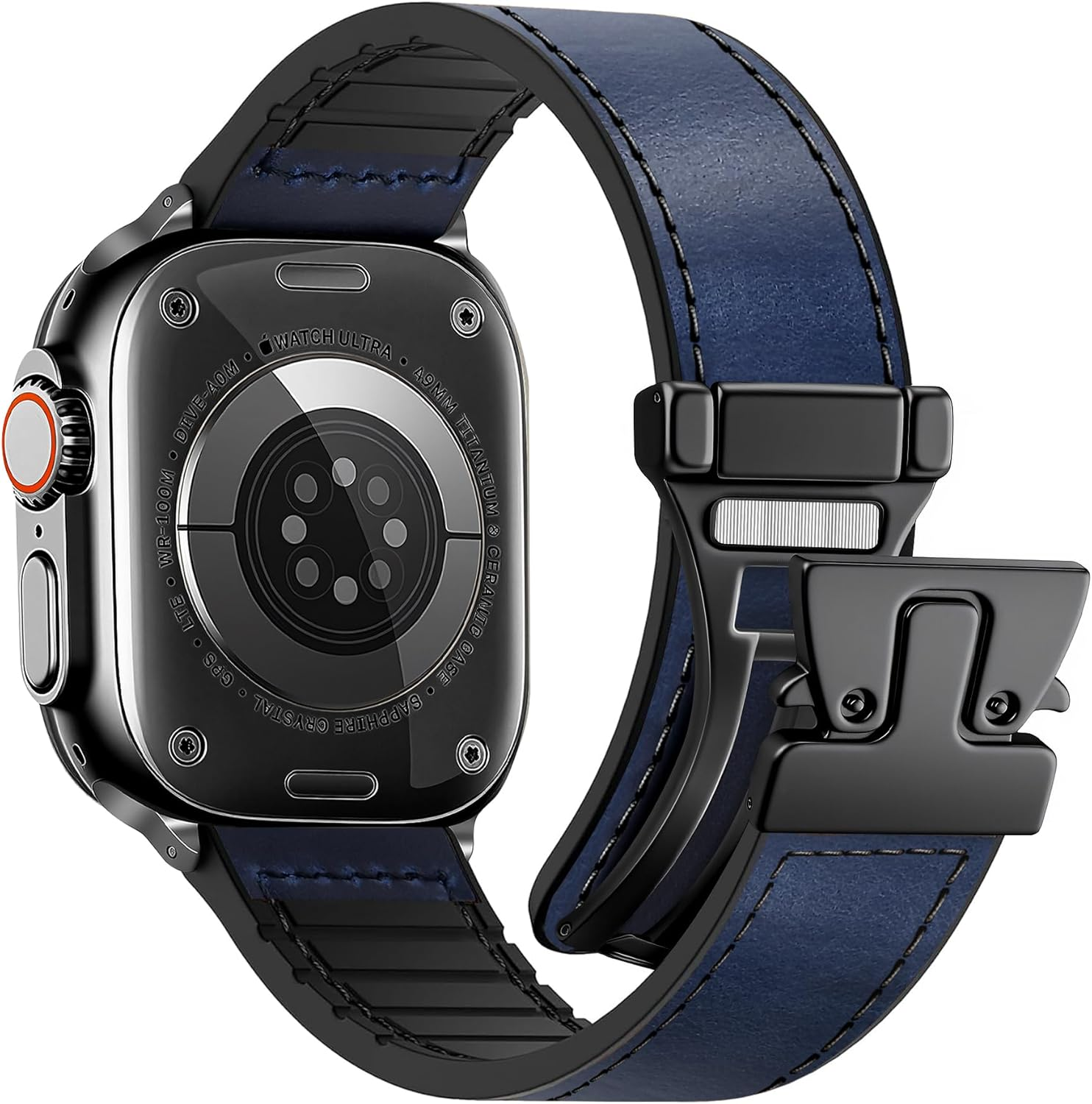 Westeagle Magnetic Leather Bands Compatible with Apple Watch 49Mm 46Mm 45Mm 44Mm 42Mm 41Mm 40Mm 38Mm for Men Women, Genuine Leather with Magnetic Buckle for Iwatch Ultra 1/2 Series SE/10/9/8/7/6/5/4/3