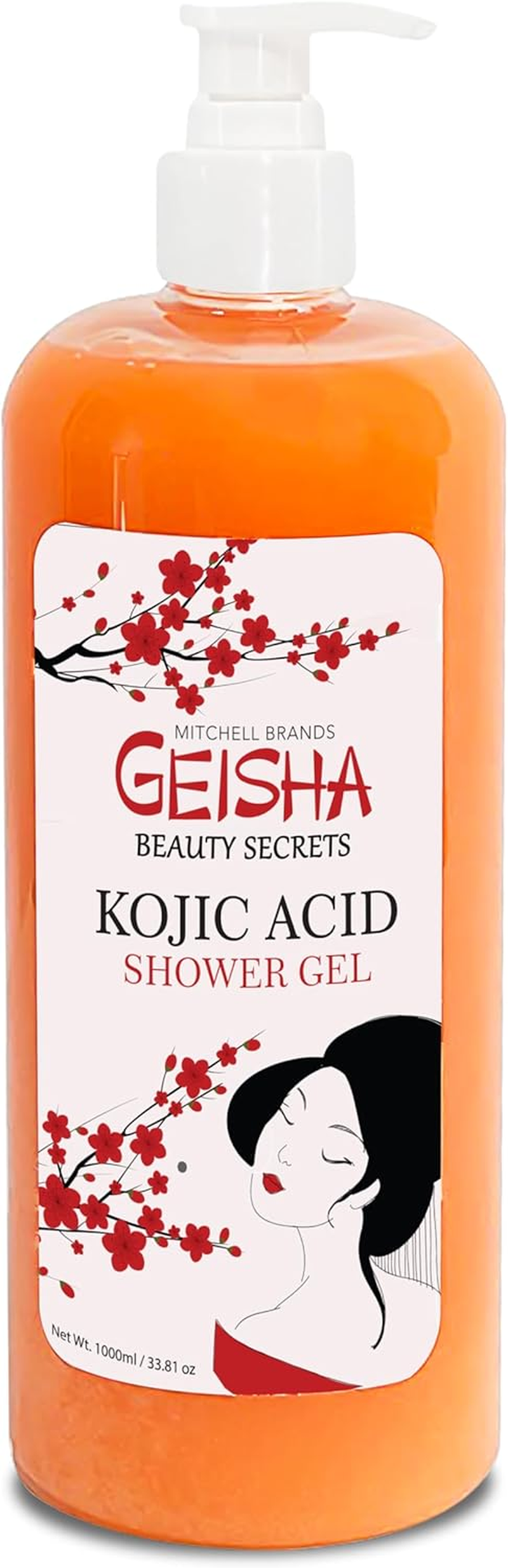 Geisha, Kojic Acid Body Wash | 33 Fl Oz / 1000 Ml | Even Out Skin Tone, Reduce Dark Spots, Skin Radiance, Face and Body Wash | with Coconut Oil and Shea Butter image number 3