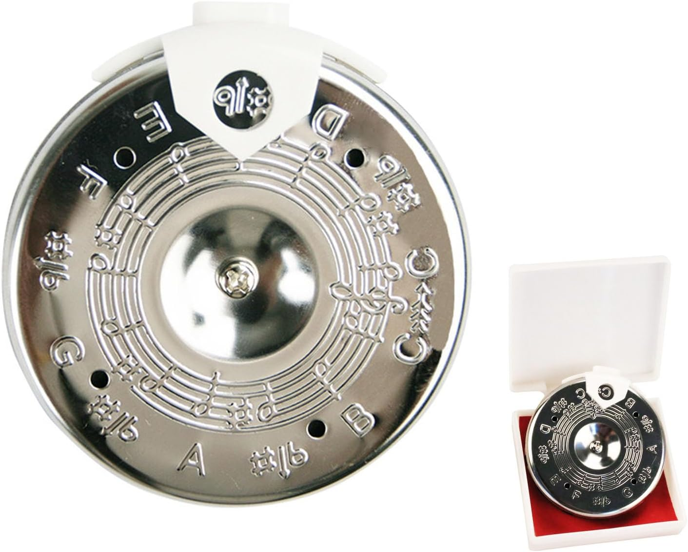 13 Tone Pitch Pipe Tuner C-C Pitch Pipe Tuning Devices Circular Pitch Pipe Tuner Chromatic Pitch Tuner for Violin Ukulele Guitar Mandolin Banjo Bass ，Sensitive Chromatic 13 Pitch Pipe Tuner image number 3