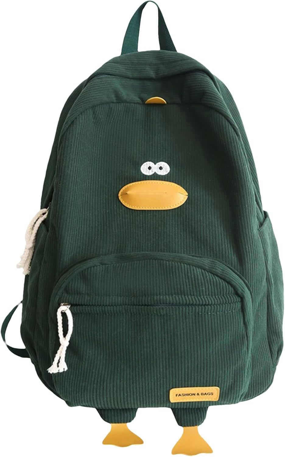 Novelty Duck Backpack, Funny Animal Cartoon Corduroy Backpack Kaw-Aii Aesthetic Laptop Backpacks Preppy Stuff Travel Laptops Bag Large Outdoor Waterproof Casual Daypacks for Cell Phone Laptop Books