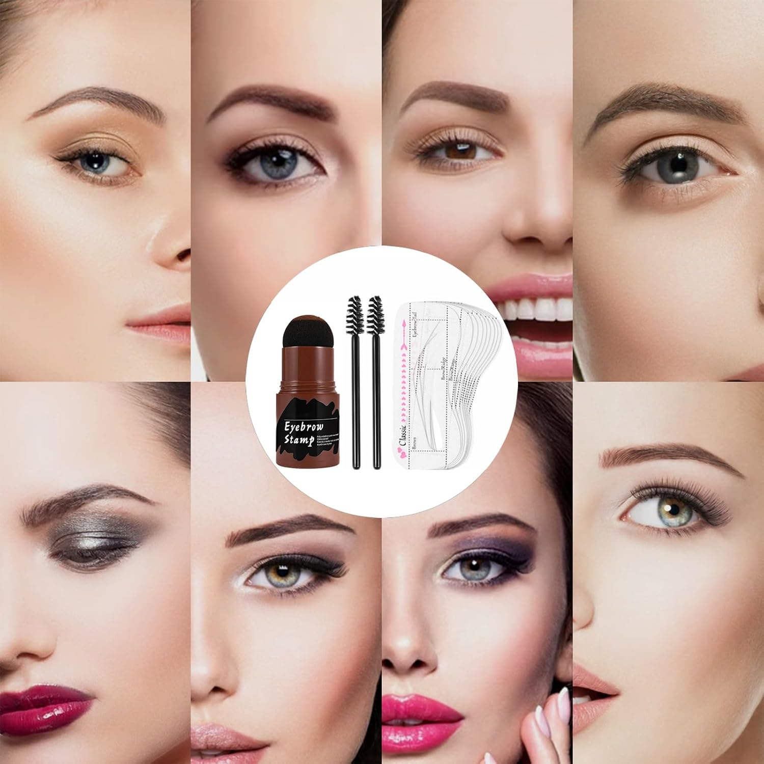 Eyebrow Stencils for Older Women, Eyebrow Template Brow Stencil, E-Yebrow Stencils, Brow Charm for Home, Outdoor, Women, Girl, Beginners, Important Occasion - Dark Gray image number 4