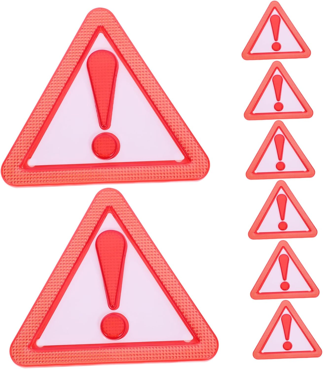 ULTECHNOVO 8Pcs Reflective Triangle Caution Sign for Slow Moving Vehicles Adhesive Backing Safety Accessory for Trucks Cars Golf Carts High Visibility Weather Resistant Sign image number 4