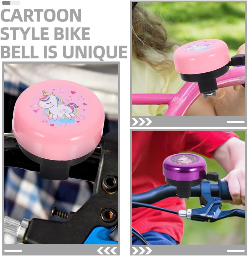 SUPVOX 2Pcs Unicorn Bike Bell, Kids Bike Bell, Kids Bicycle Bell, Bicycle Handlebars Replacement Bike Accessories for Girls Adults Kids image number 3