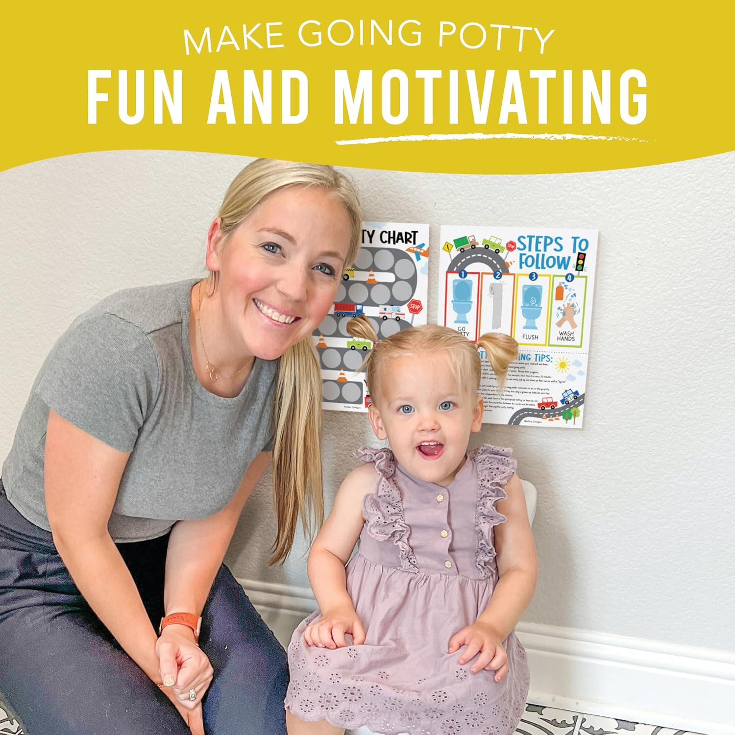 Hadley Designs Potty Training Chart for Boys with Fun Reward Stickers &ndash; Sticker Chart for Kids Potty Training, Potty Training Chart for Toddlers Boys, Sticker Chart for Potty Success image number 5