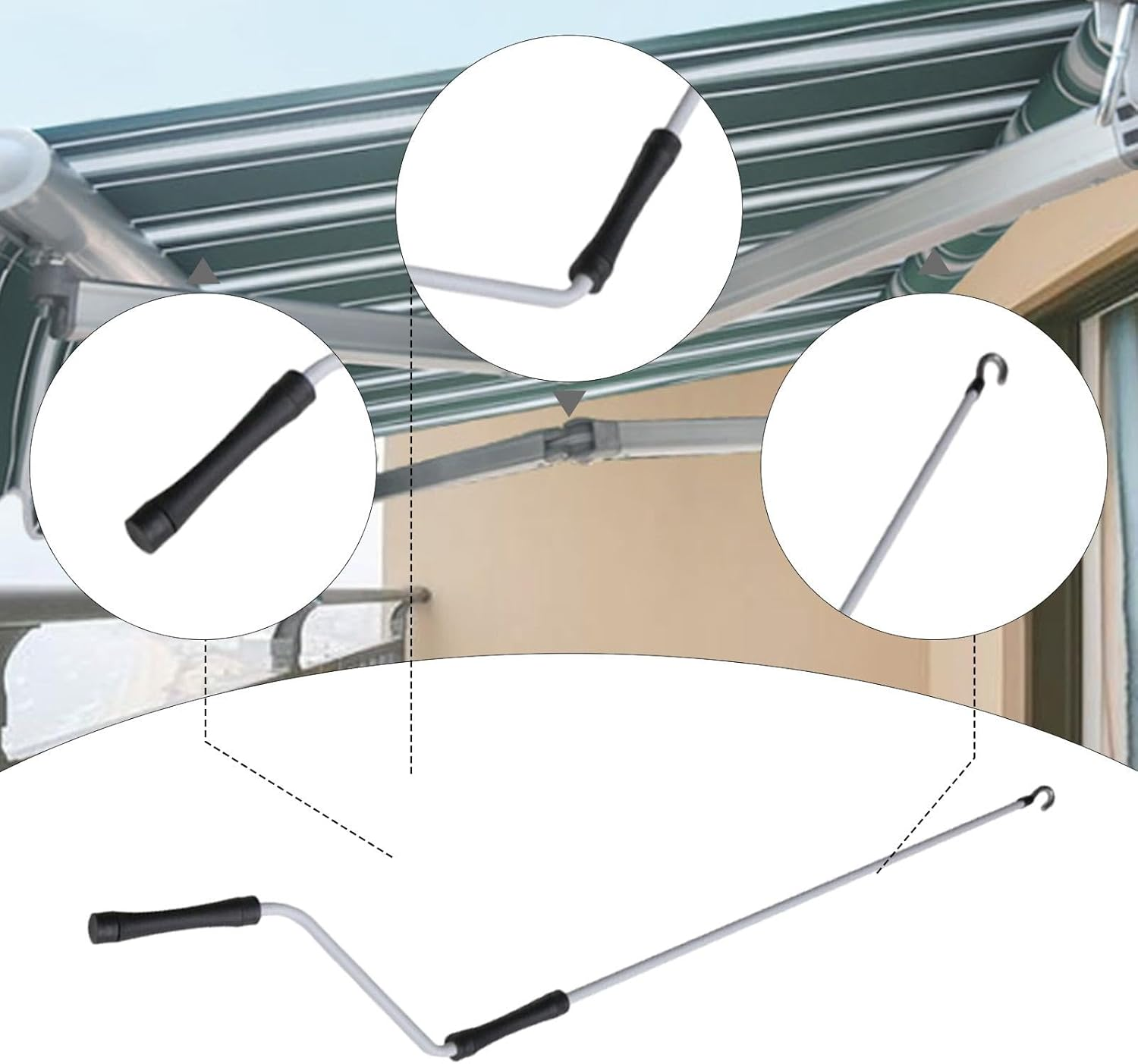 RV Awning Crank Handle 1M Part Awning Accessory for Patio Apartment Outside