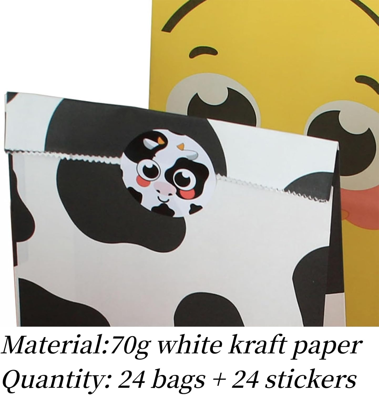 MAIHUO 24Pcs Animal Party Favour Bags, Theme Party Bags Bulk,Pasture Animal Bags with Stickers, 21.5 X 12 X 8 Cm - Animal image number 6