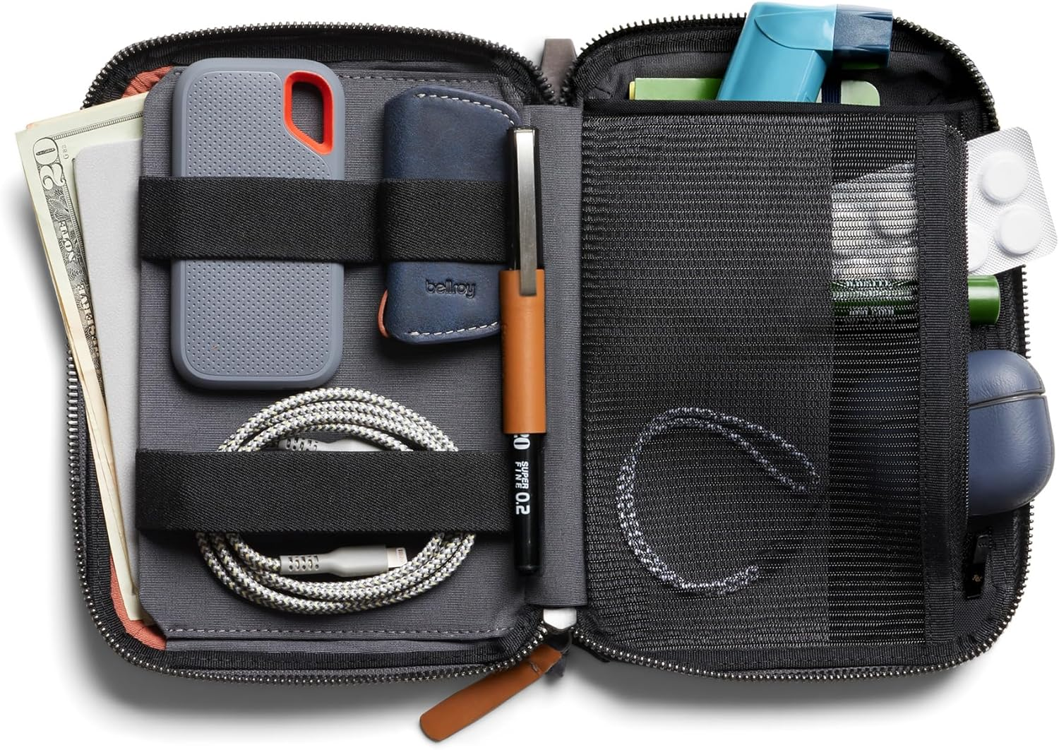 Bellroy Wonder Kit (Tech and Travel Pouch with Internal Organization for Cables, Chargers, Notebooks Medical Kits and More) - Stormgray image number 6