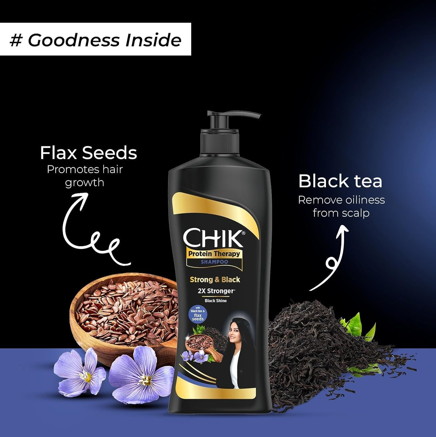 Chik Thick & Glossy Black Shampoo, 340Ml image number 3
