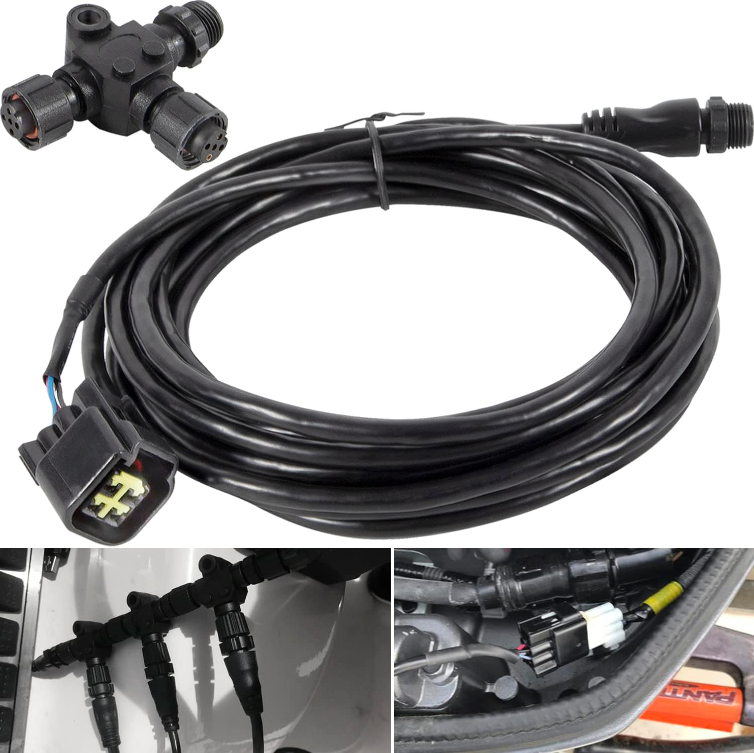 For Yamaha Engine Interface Cable NMEA2000 Connection with T Connector for Yamaha 2006 & Newer, Replace # 000-0120-37, 3004.6865-4.5 M (15 Ft) image number 3