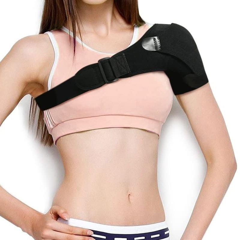 Shoulder Support Brace: Shoulder Pain AC Joint Pain Compression Pain Relief Torn Rotator Cuff Shoulder Injuries and Tendonitis - Adjustable Fits Men, Women - Black （One Size） image number 1