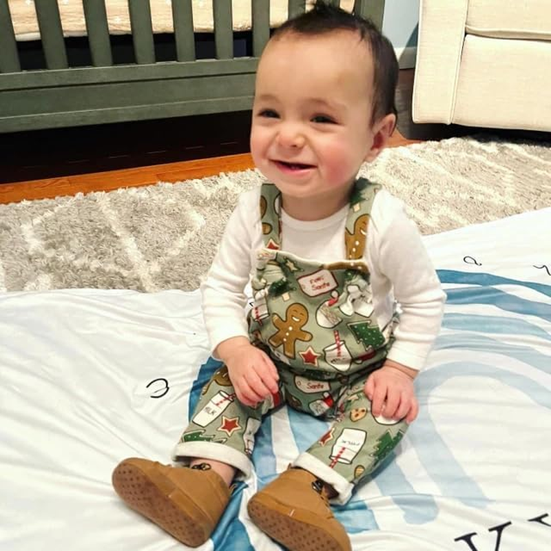 YOKJZJD Newborn Baby Boy Christmas Outfit Gingerbread Santa Suspender Pants Bib Overalls Jumpsuit Thanksgiving Clothes image number 4