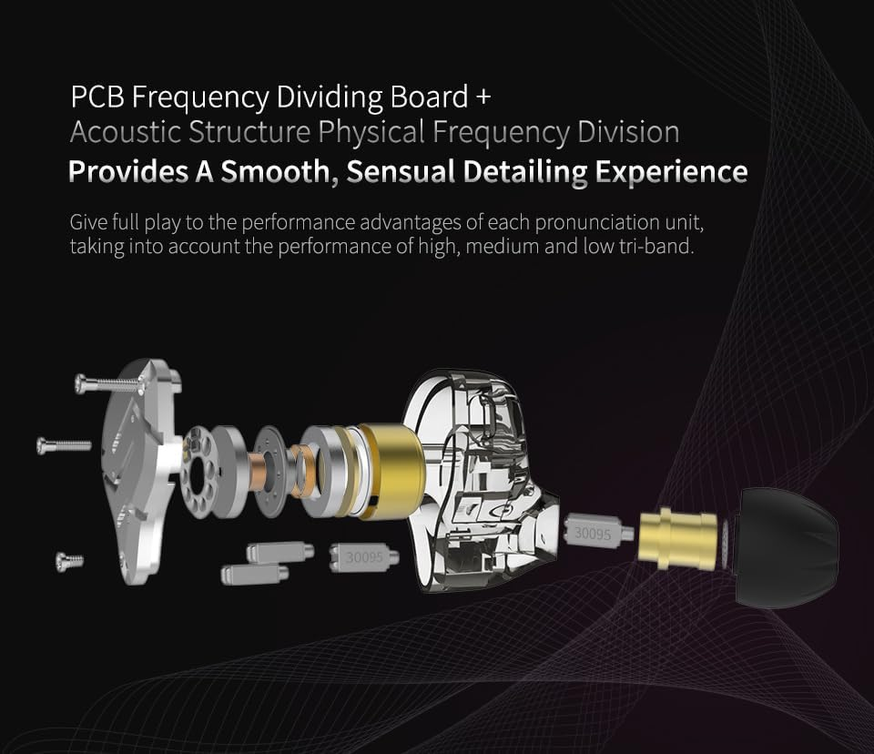 Keephifi KZ ZS10 Pro In-Ear Monitor, 4BA+1DD Hybrid Driver, Sandstone Black, Wired, In-Ear Headphones, Stage Monitor image number 1