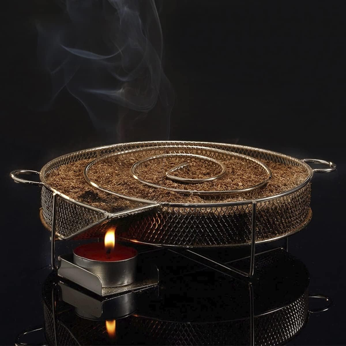 Cold Smoke Generator for BBQ Grill or Smoker Wood Dust Hot and Cold Smoking Salmon Meat Burn, Stainless Steel Pellet Smoke Generator with Brush and Hooks, round Cold Smoker Generator for Kettle image number 4