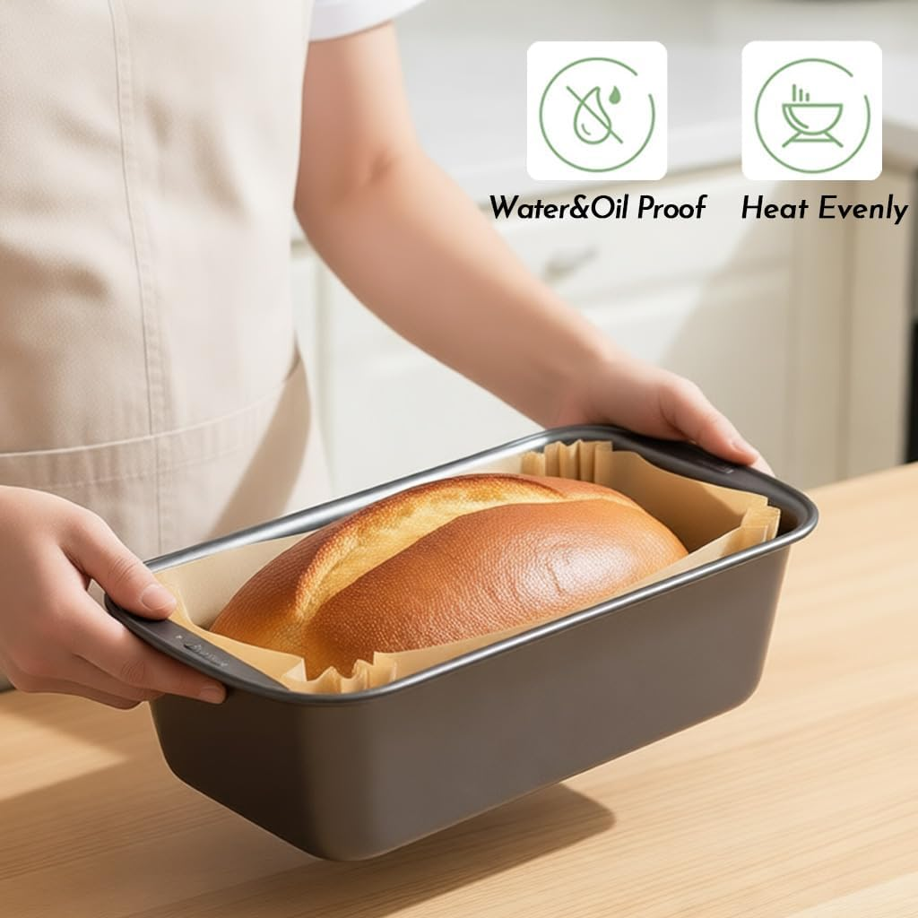 Loaf Pan Liners, 2Lb 9X5 Non-Stick Loaf Pan Parchment Liners for Baking Bread, Disposable Bread Pan Liners (100) image number 6