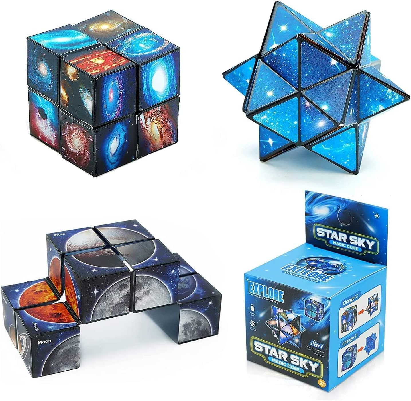 Star Cube Magic Cube 2 in 1 Set, Yoshimoto Cube Infinity Magic 3D Puzzle Cubes, Brain Development Puzzle Games for Children and Adults image number 4