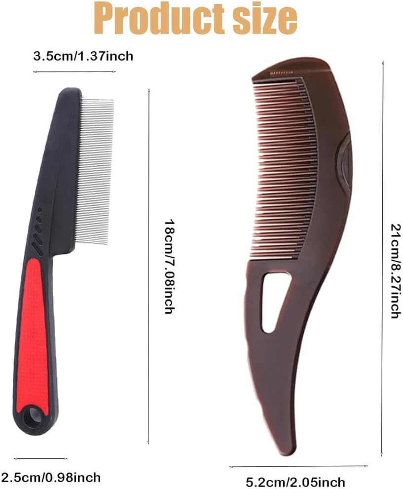 2Pcs Dandruff Comb,Stainless Steel Fine Tooth Comb, Energy Massage Comb, for Women and Men Scalp Massage、Refreshing and Dandruff、Dirt Removal, Dandruff Removal Comb image number 1
