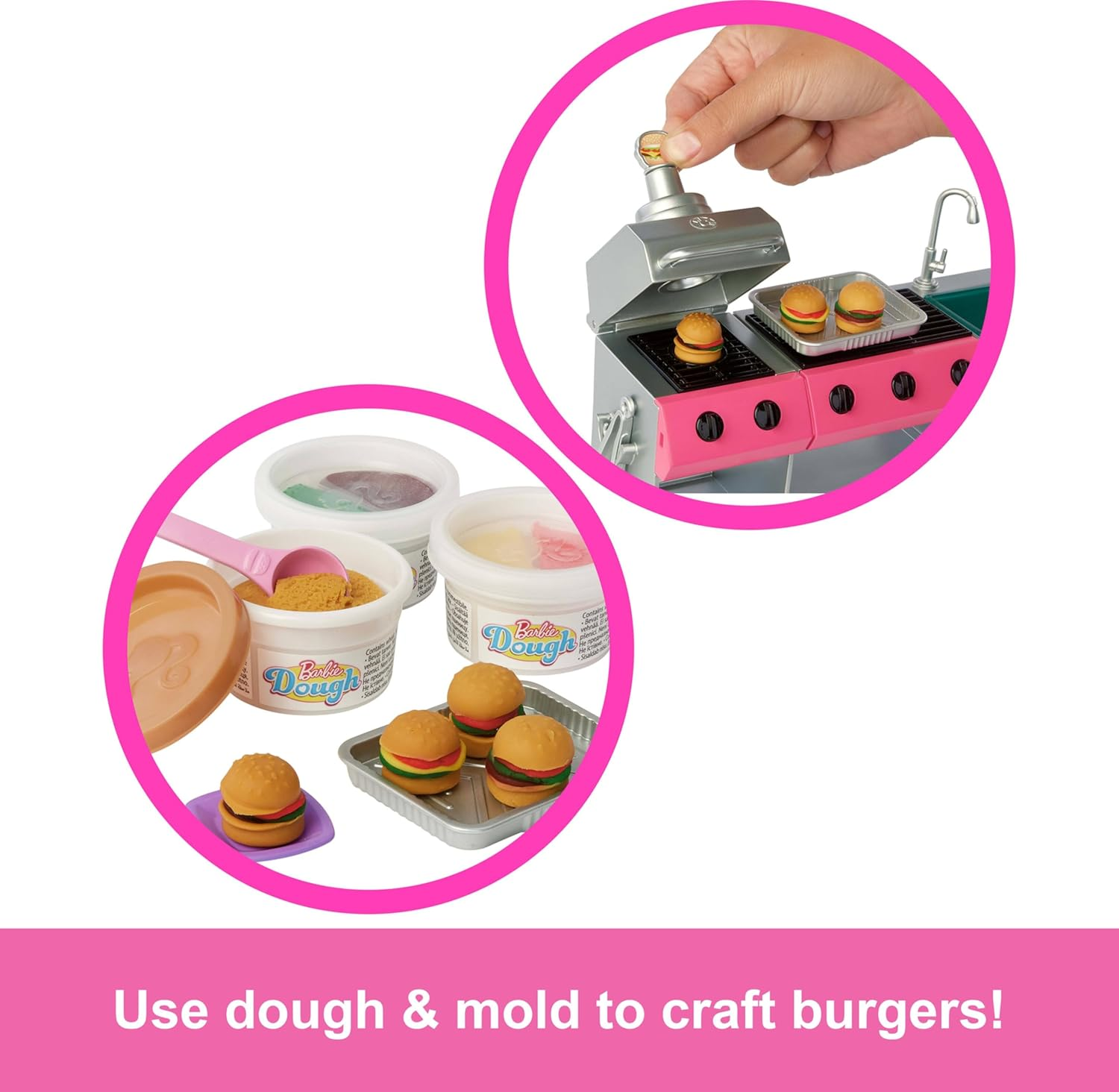 Barbie 2025 Dream Camper Playset with Roof Tent, Swing Chair, Fishing Pond, BBQ Grill with Color-Change Feature & 60+ Accessories Including Dough image number 2