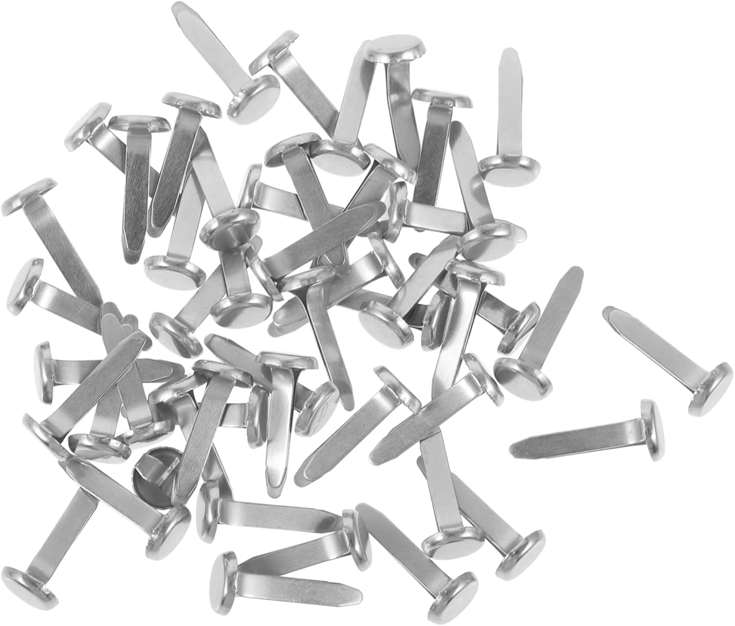 LALAFINA 50Pcs Double-Leg Brads Metal Fasteners for Crafts Scrapbooking and Handicrafts Easy to Use Decorative Nails for Boys and Girls and Adults