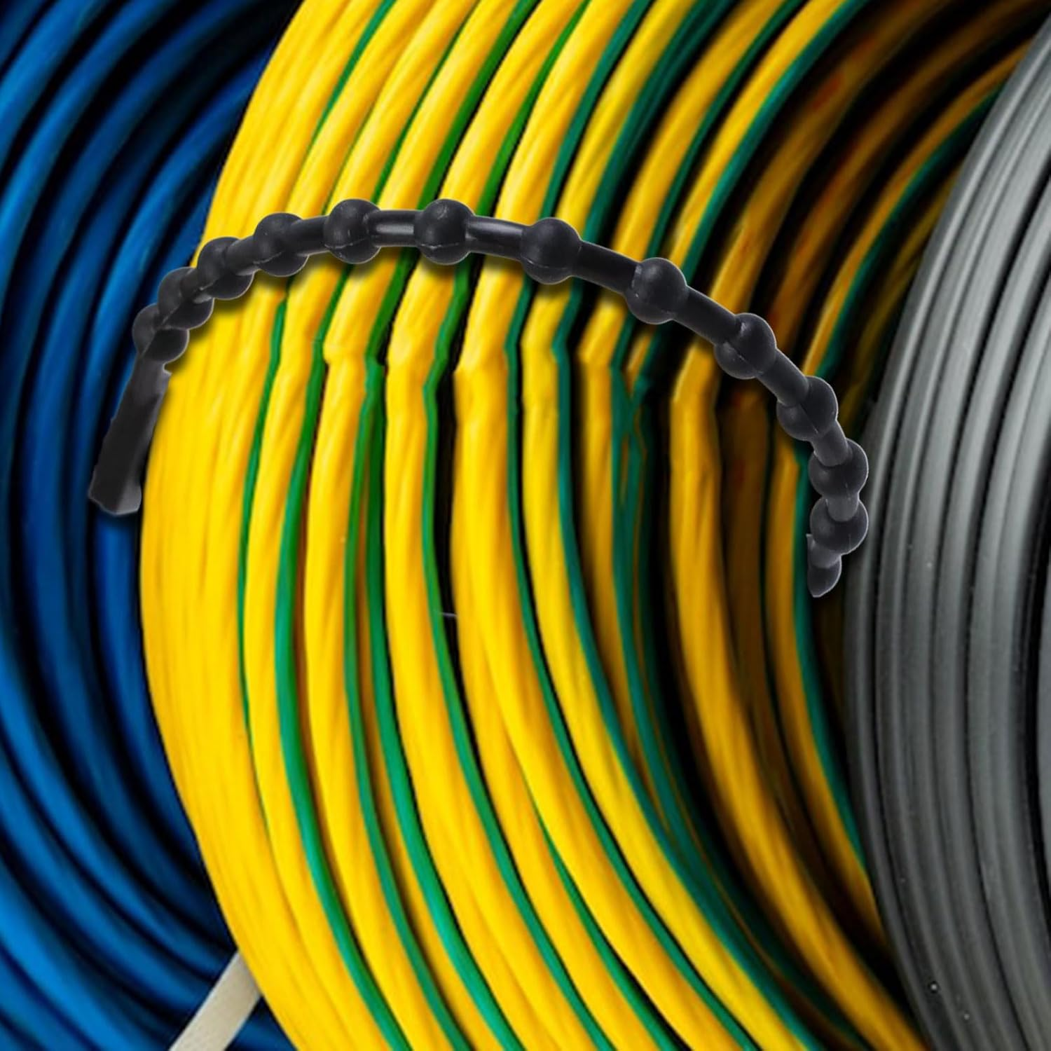 KUMGROT 100Pcs Beaded Cable Tie Wrap Cable Zip Ties Heavy Duty Nylon Cable Wire Ties Durable Strong Cable Ties for Garage Home Office Shop 150Mm/5.91In Black image number 3