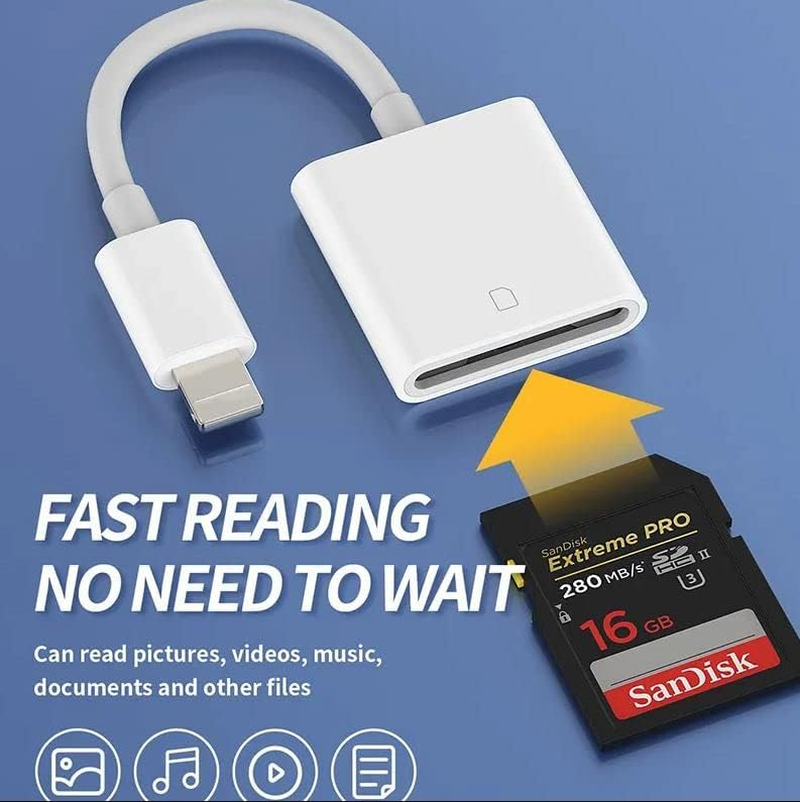 (MFI Certified) Lightning to SD Card Camera Reader, SD Card Reader Compatible for Iphone 14/13/12//11//X/8/Ipad Plug and Play Memory Card, Support Ios/Ipados image number 5