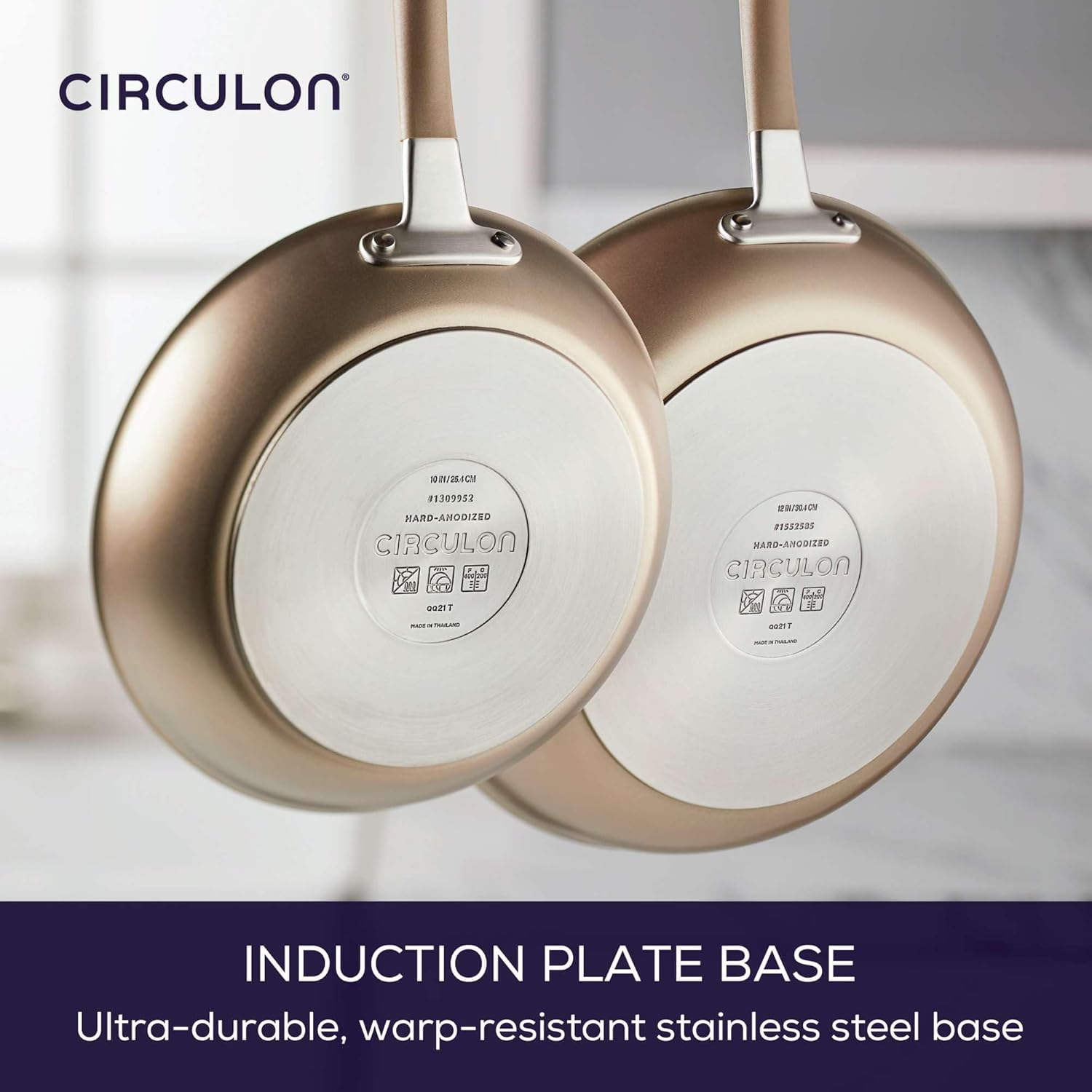 Circulon Premier Professional Hard Anodized Nonstick Cookware Induction Pots and Pans Set, 10 Piece, Bronze image number 2